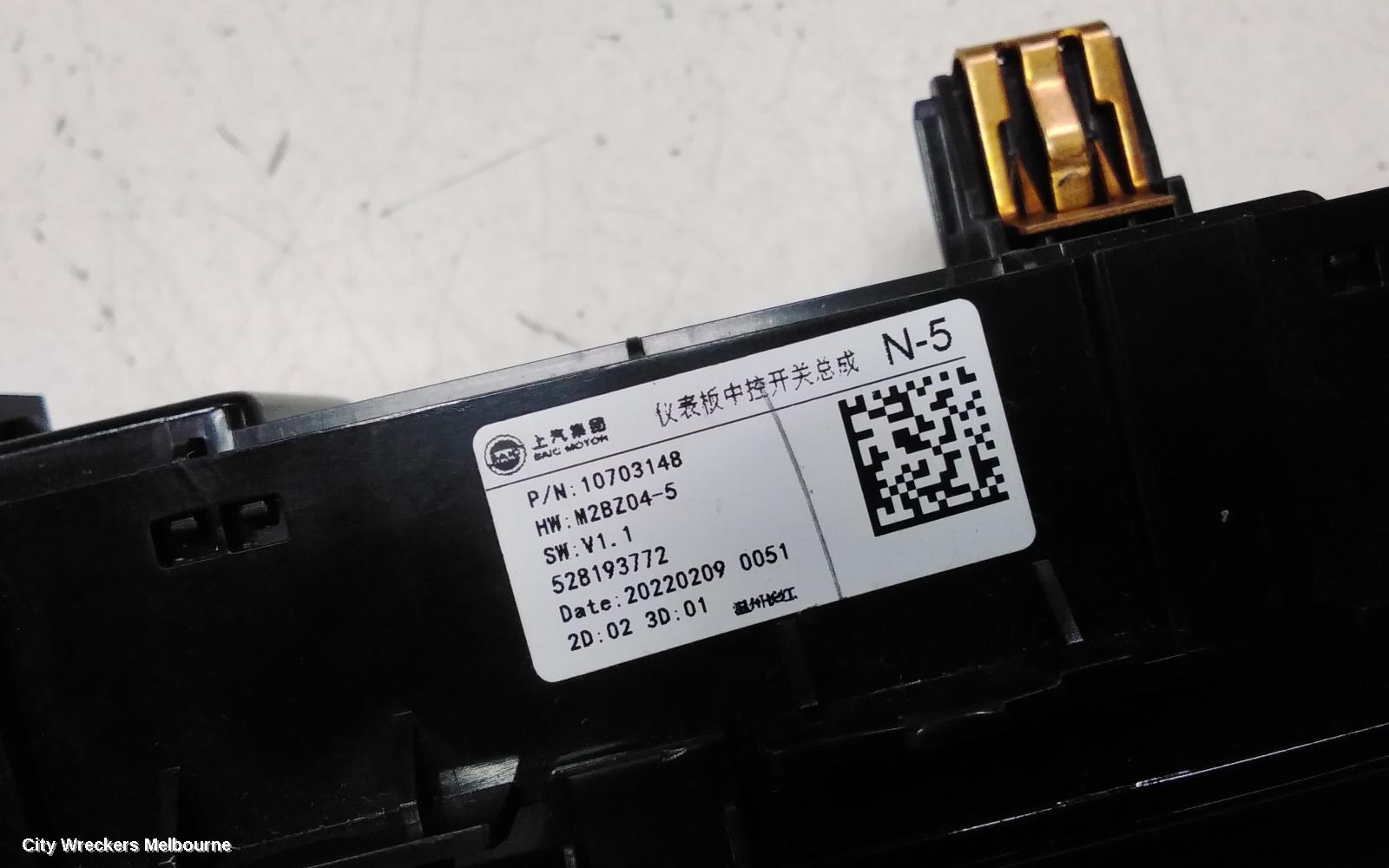 MG ZS HEATER/AC CONTROLS, AZS1, NON CLIMATE CONTROL, 7 BUTTON TYPE, ZST, 01/2020 - 06/2025