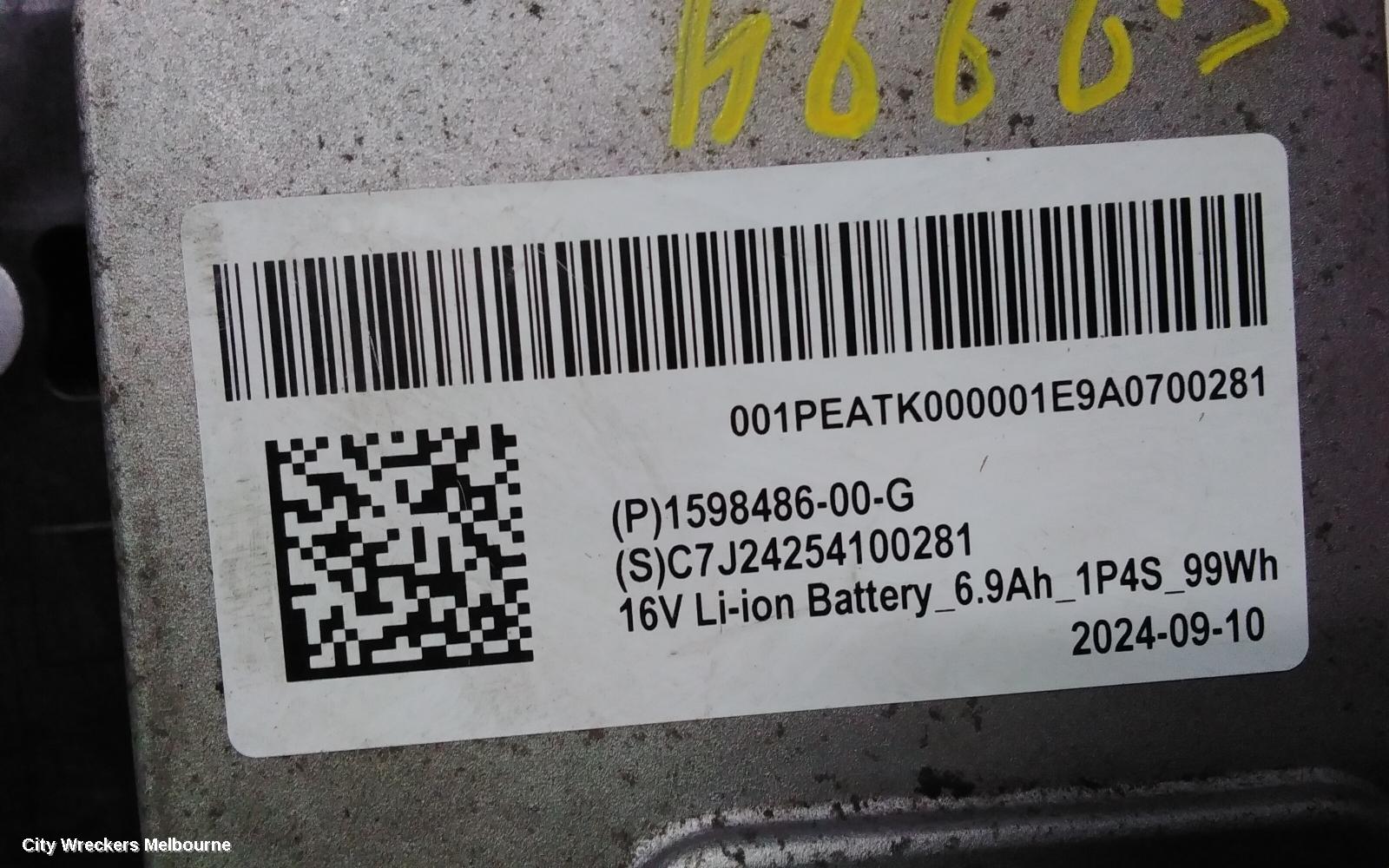 TESLA MODEL Y BATTERY, 1ST GEN, 16V VOLT BATTERY, 03/2022 ONWARDS