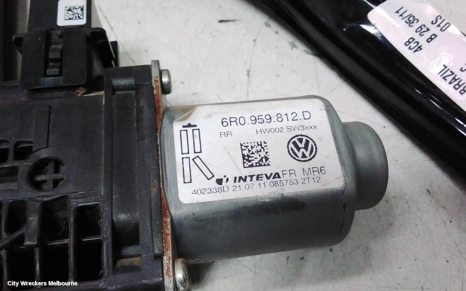 VOLKSWAGEN AMAROK RIGHT REAR WND REG/MOTOR, 2H, 10/2010 - 09/2022