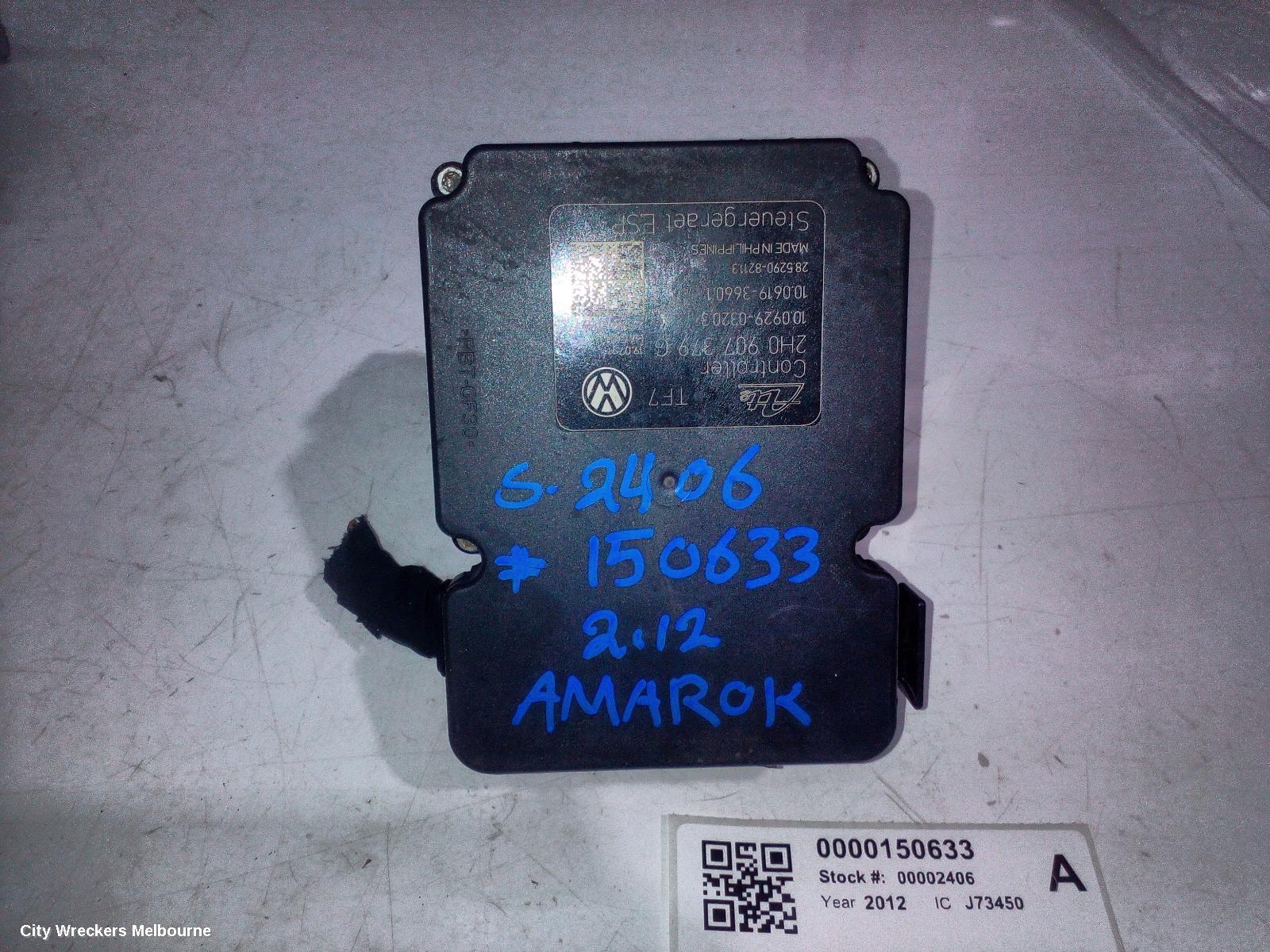 VOLKSWAGEN AMAROK ABS PUMP/MODULATOR, 2H, P/N 2H0907379G, 10/2010 - 09/2022