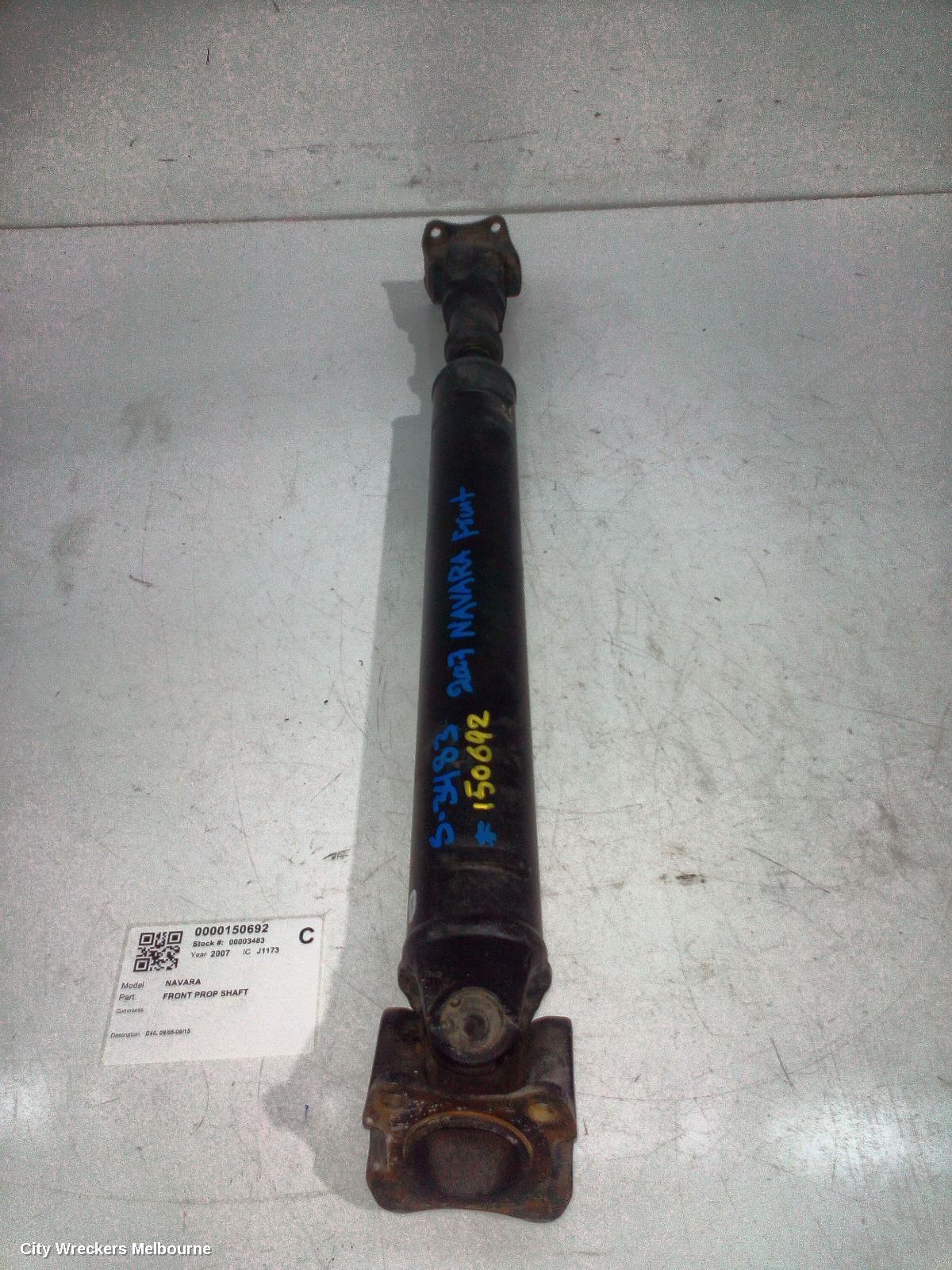 NISSAN NAVARA FRONT PROP SHAFT, D40, 09/2005 - 08/2015