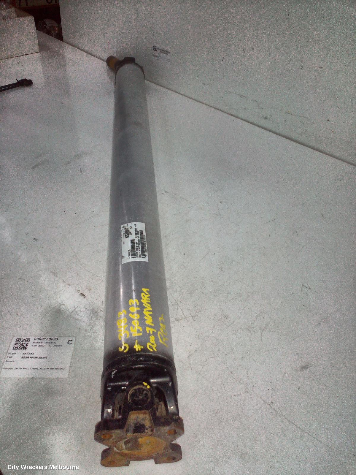 NISSAN NAVARA REAR DRIVE SHAFT, D40 (VIN VSK), 2.5, DIESEL, AUTO T/M, 4WD, 09/2005 - 08/2015