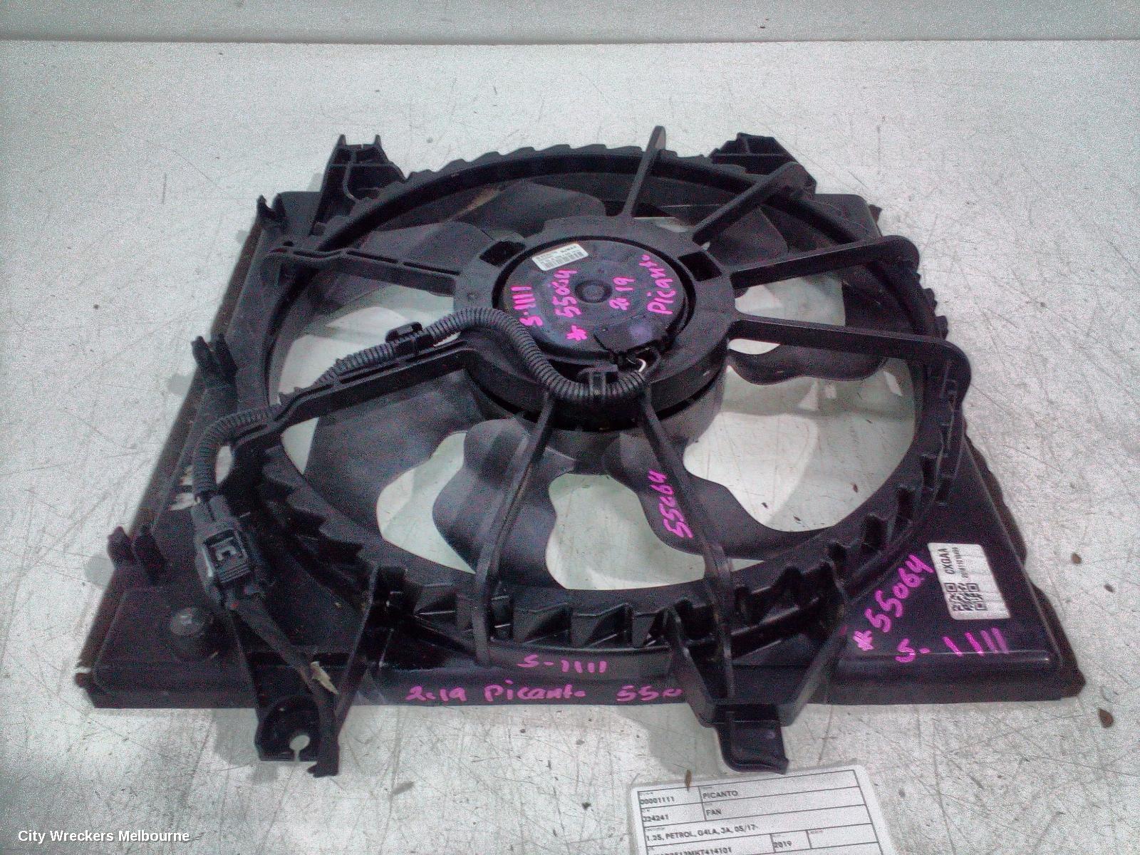 KIA PICANTO FAN, 1.25, PETROL, G4LA, JA, 05/2017 ONWARDS