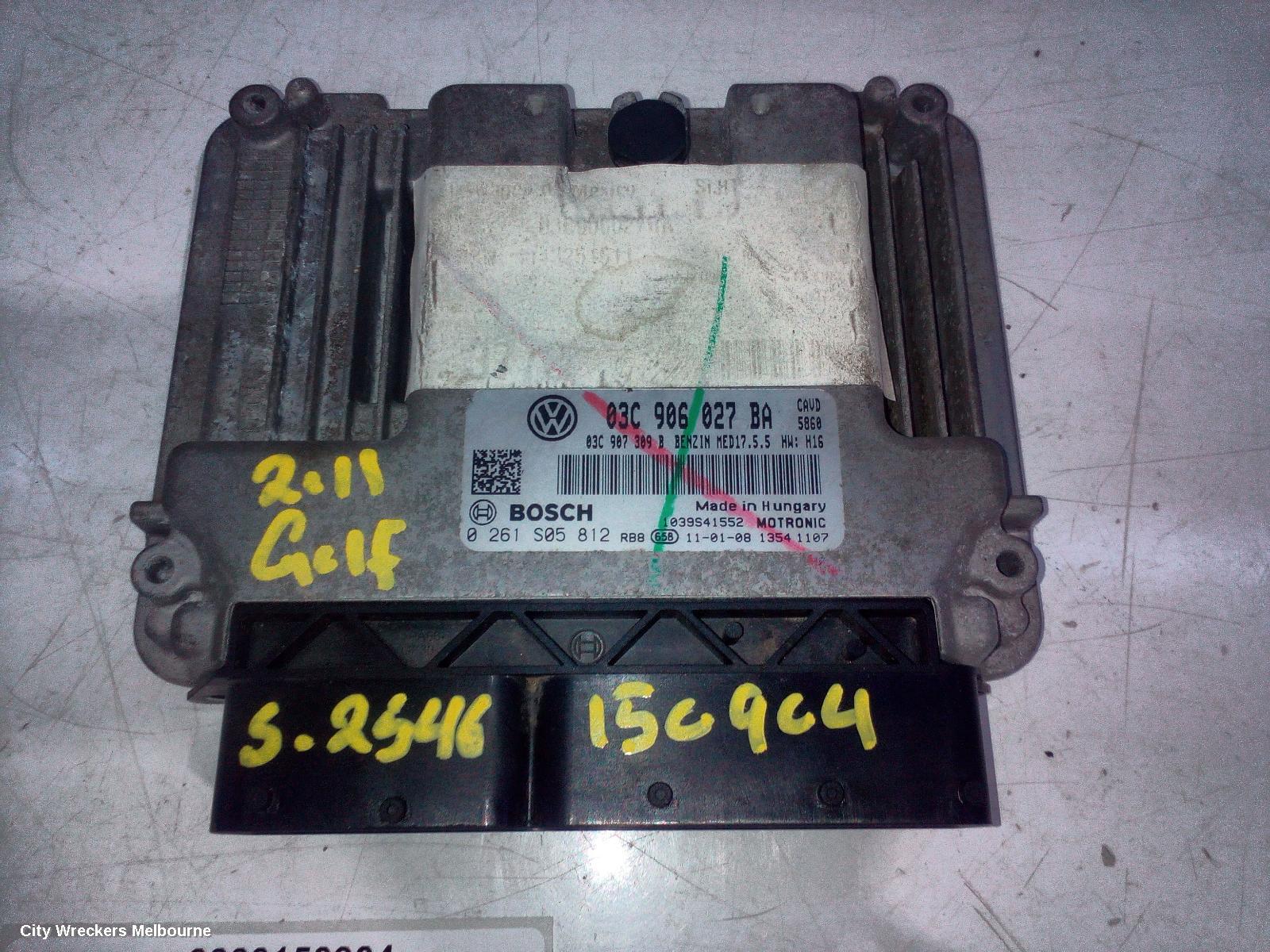 VOLKSWAGEN GOLF ECU, ENGINE ECU, 1.4, PETROL, CAVD CODE, ECU ONLY, GEN 6, 10/2008 - 01/2016