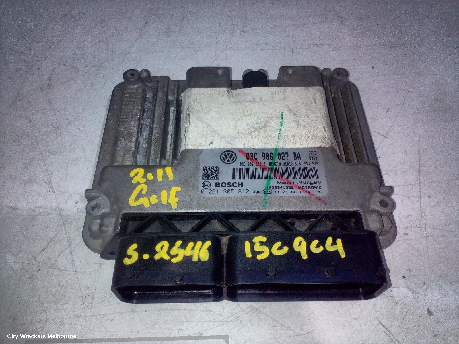 VOLKSWAGEN GOLF ECU, ENGINE ECU, 1.4, PETROL, CAVD CODE, ECU ONLY, GEN 6, 10/2008 - 01/2016