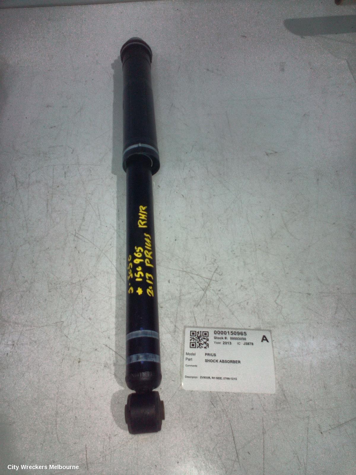 TOYOTA PRIUS SHOCK ABSORBER, ZVW30R, RH SIDE, 07/2009 - 12/2015