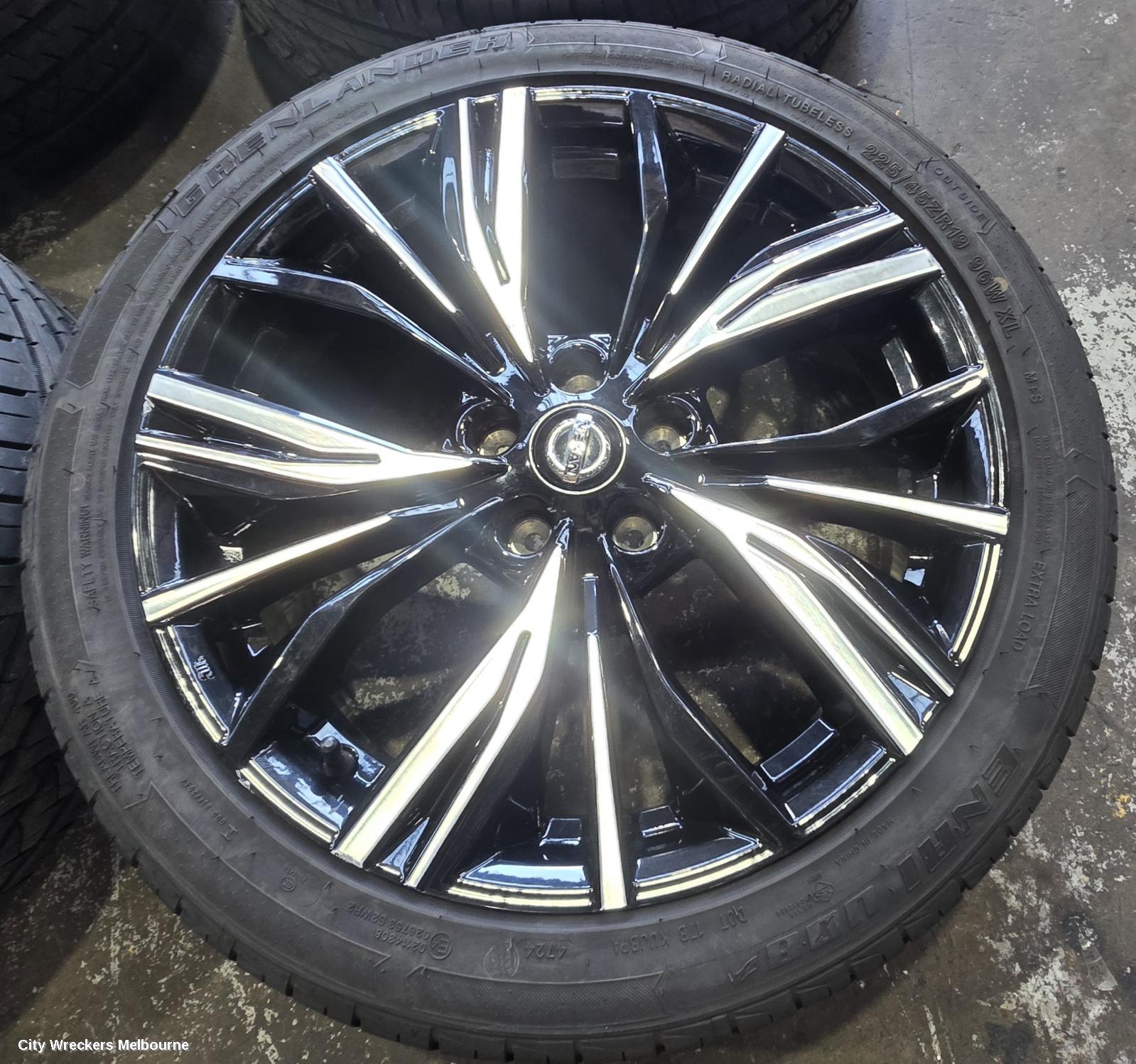NISSAN JUKE WHEEL MAG, FACTORY, 19X7IN, MULTI SPOKE, BI-COLOUR, BLACK/SILVER, F16, 03/2020 ONWARDS