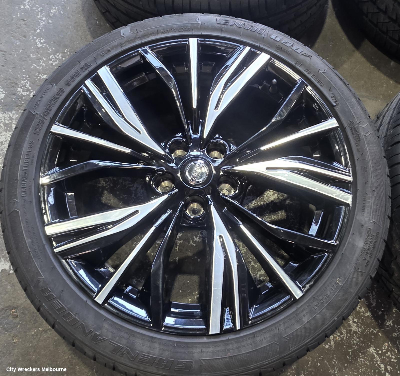 NISSAN JUKE WHEEL MAG, FACTORY, 19X7IN, MULTI SPOKE, BI-COLOUR, BLACK/SILVER, F16, 03/2020 ONWARDS