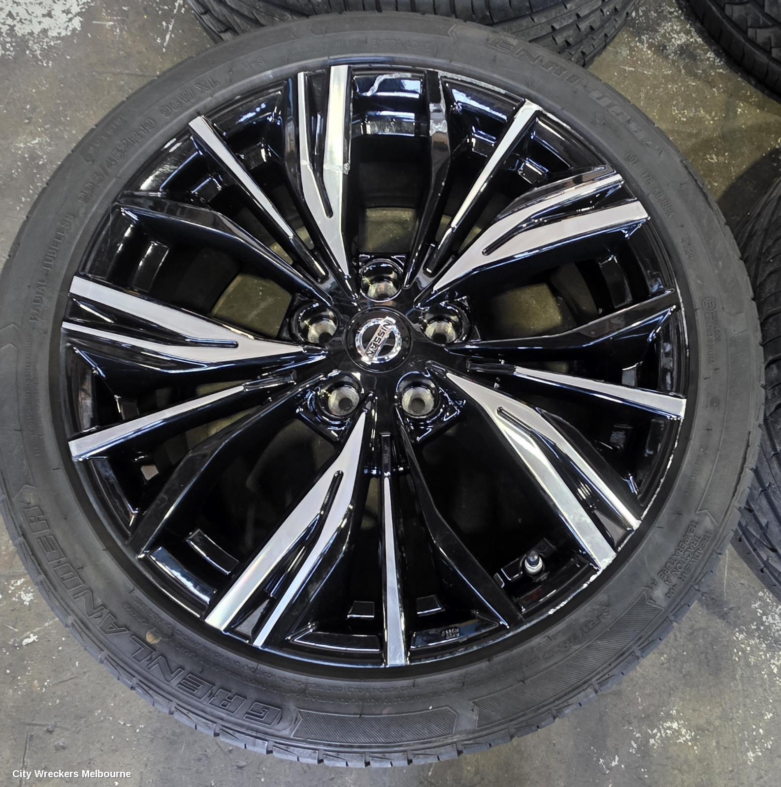 NISSAN JUKE WHEEL MAG, FACTORY, 19X7IN, MULTI SPOKE, BI-COLOUR, BLACK/SILVER, F16, 03/2020 ONWARDS