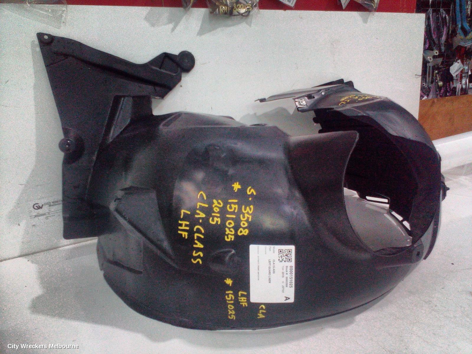 MERCEDES CLA CLASS LEFT GUARD LINER, C117/X117, FRONT, 09/2013 - 01/2019
