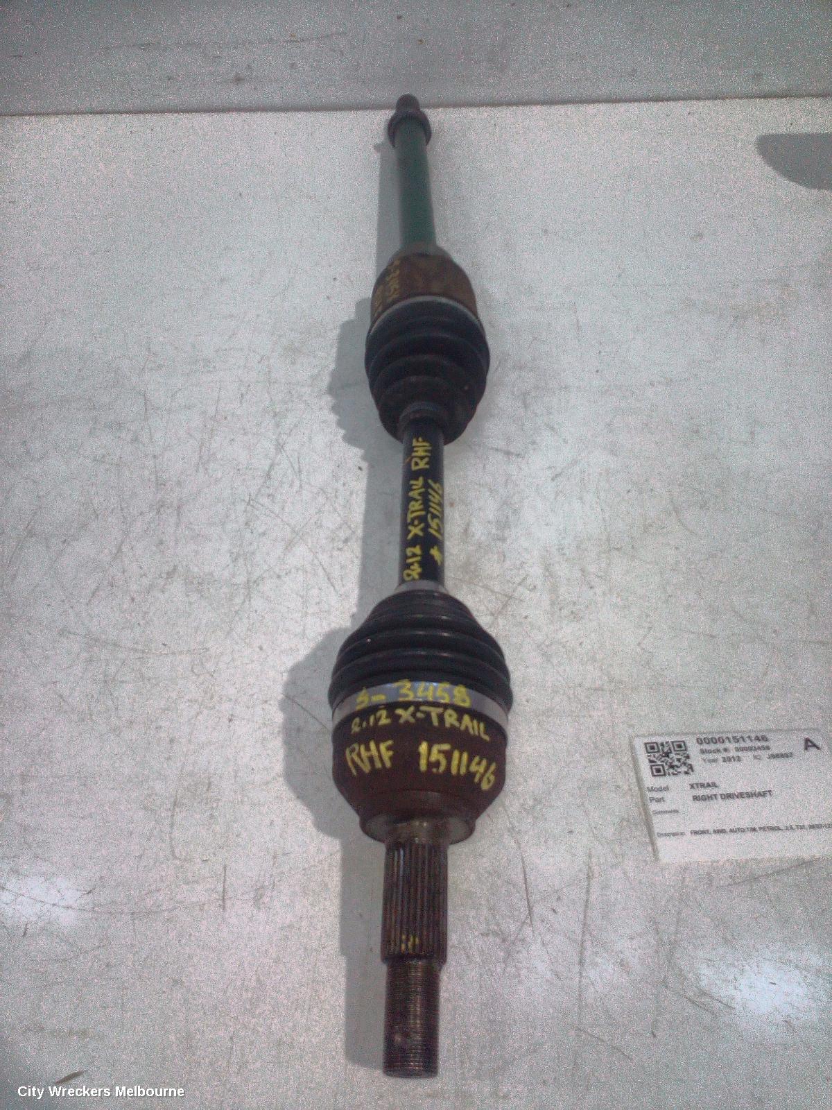 NISSAN XTRAIL RIGHT DRIVESHAFT, FRONT, AWD, AUTO T/M, PETROL, 2.5, T31, 09/2007 - 12/2013