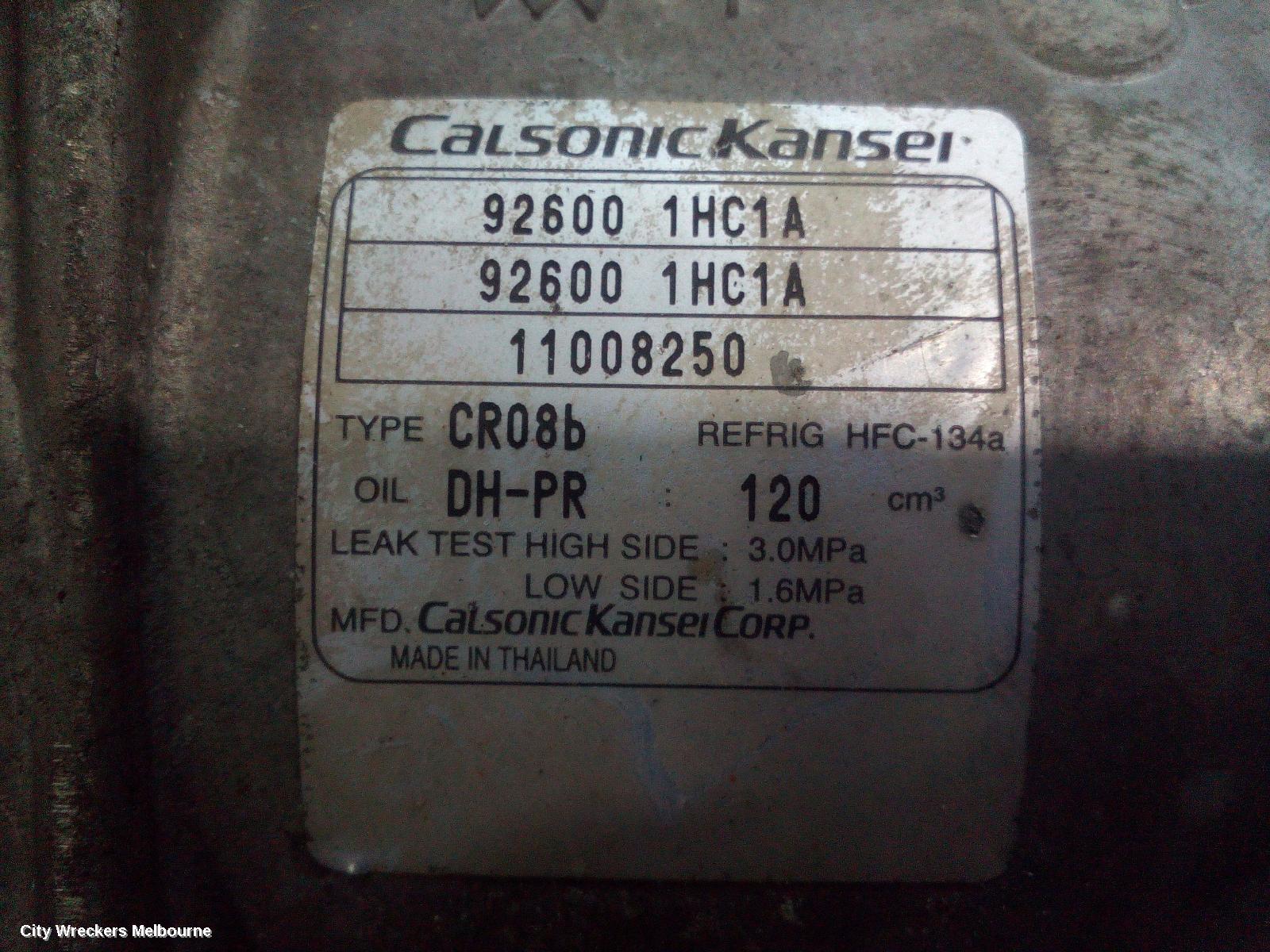 NISSAN MICRA A/C COMPRESSOR, K13, 1.2, PETROL, 10/2010 - 12/2016