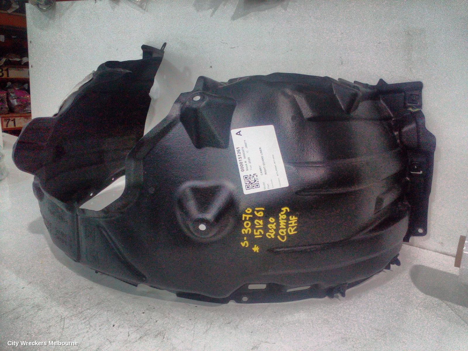 TOYOTA CAMRY RIGHT GUARD LINER, XV70, FRONT, 09/2017 - 05/2024