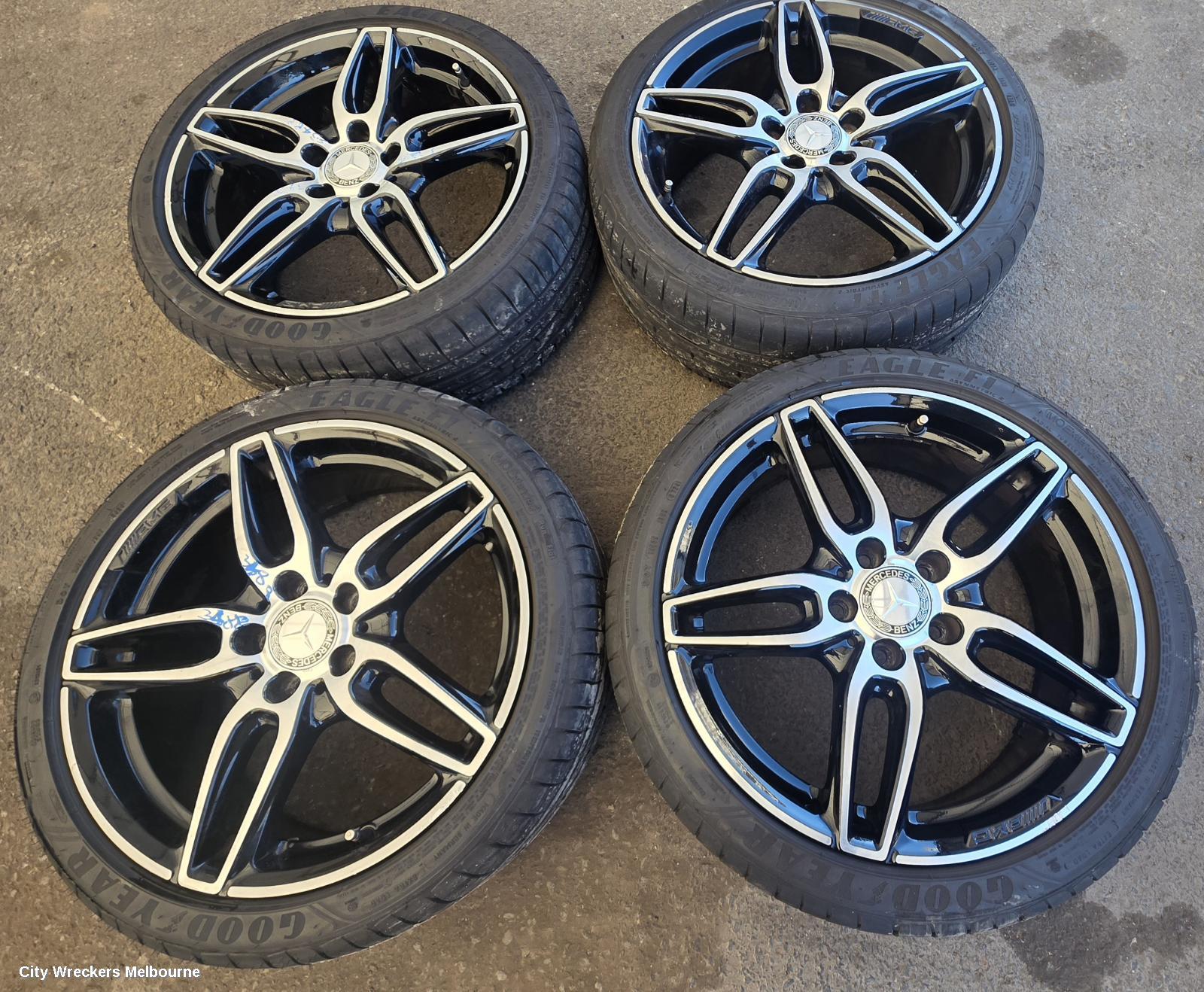 MERCEDES CLA CLASS WHEEL MAG, C117/X117, FACTORY, 18X7.5IN, 5 TWIN SPOKE, 612 CODE, 10/2013 - 02/2019
