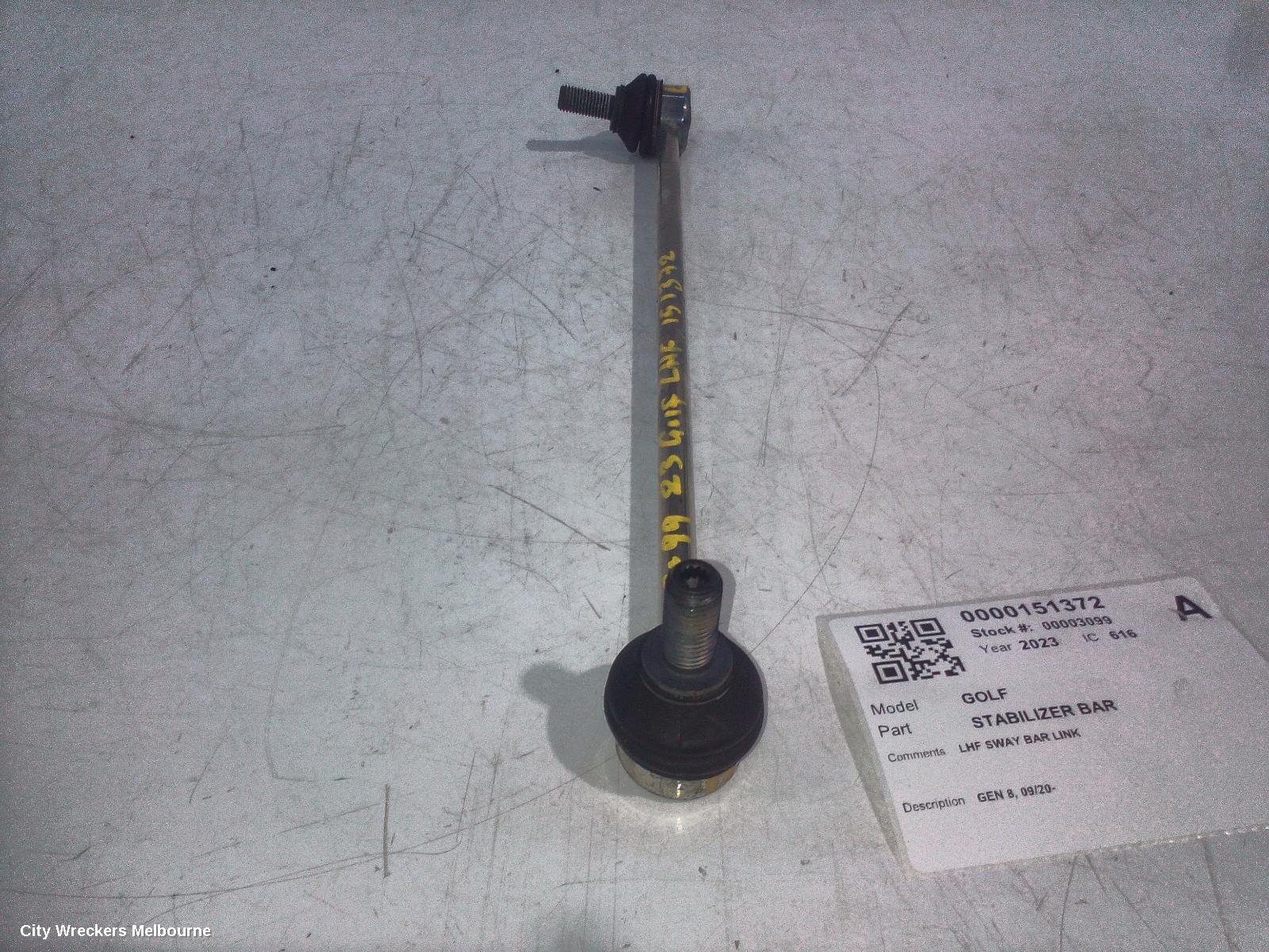 VOLKSWAGEN GOLF STABILISER BAR, GEN 8, 09/2020 ONWARDS