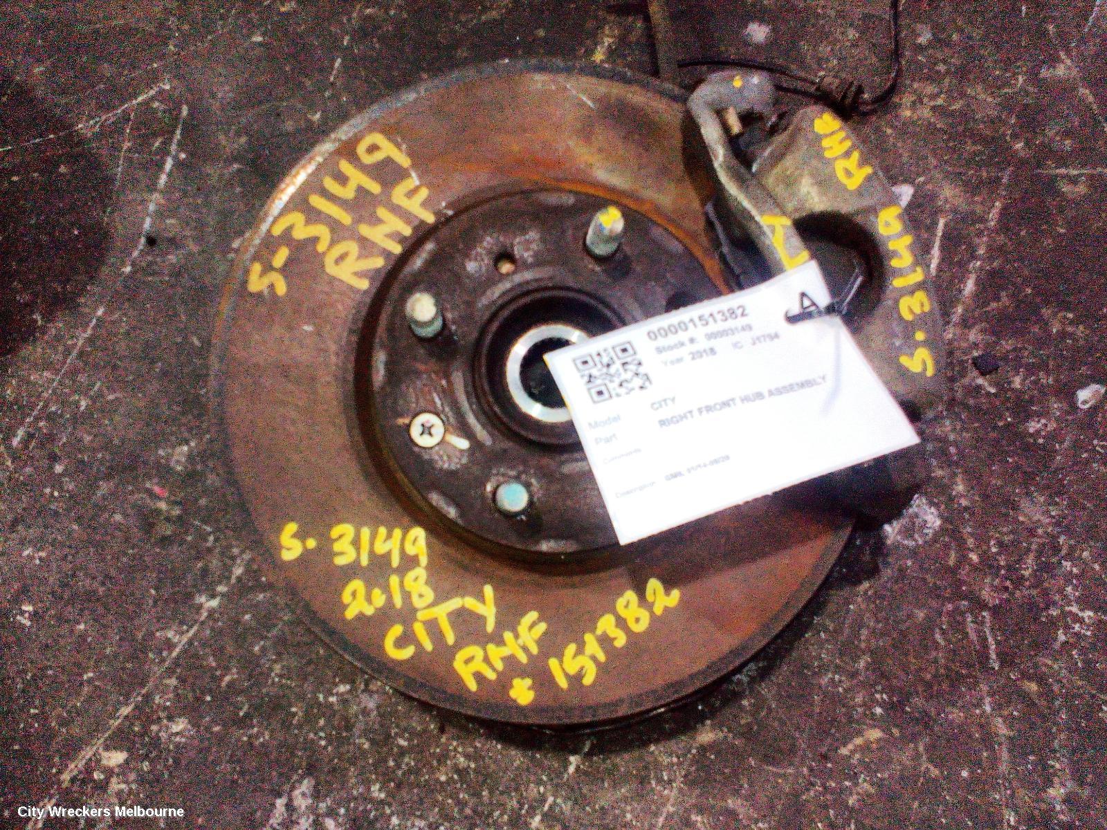 HONDA CITY RIGHT FRONT HUB ASSEMBLY, GM6, 01/2014 - 09/2020