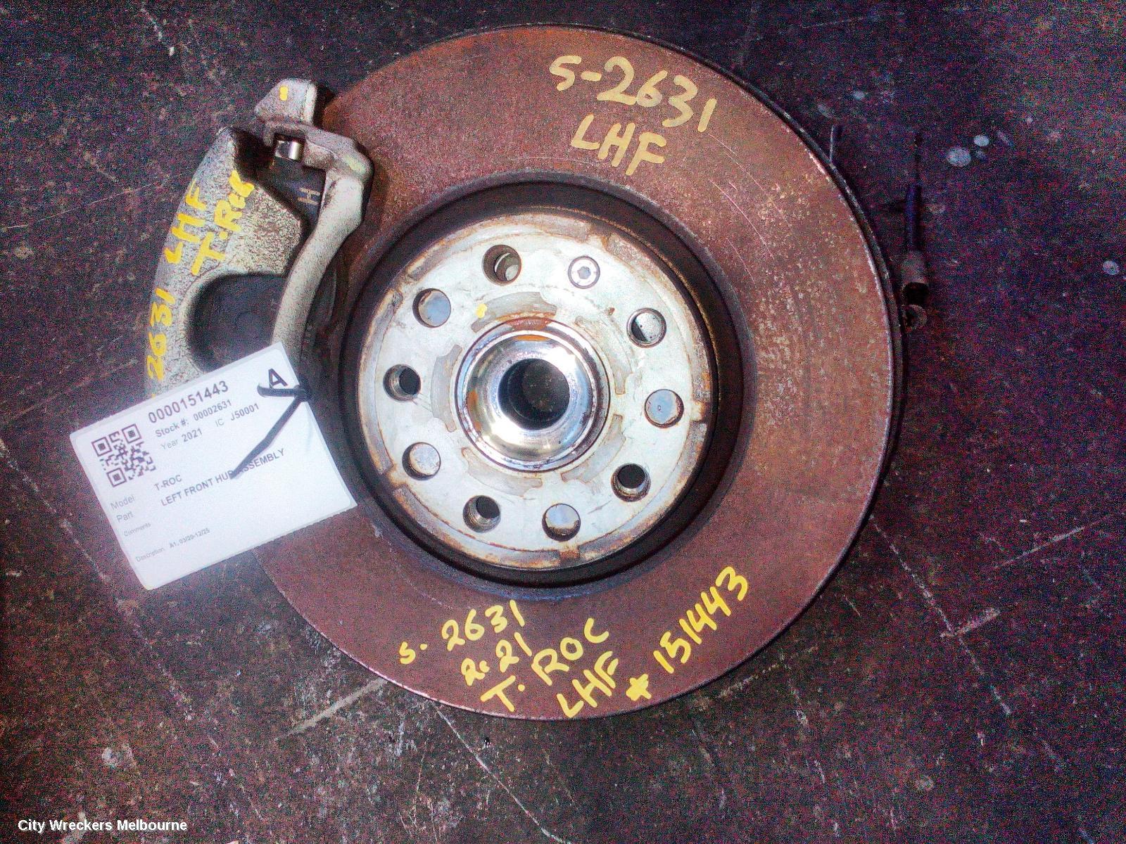 VOLKSWAGEN T-ROC LEFT FRONT HUB ASSEMBLY, A1, 03/2020 - 12/2025