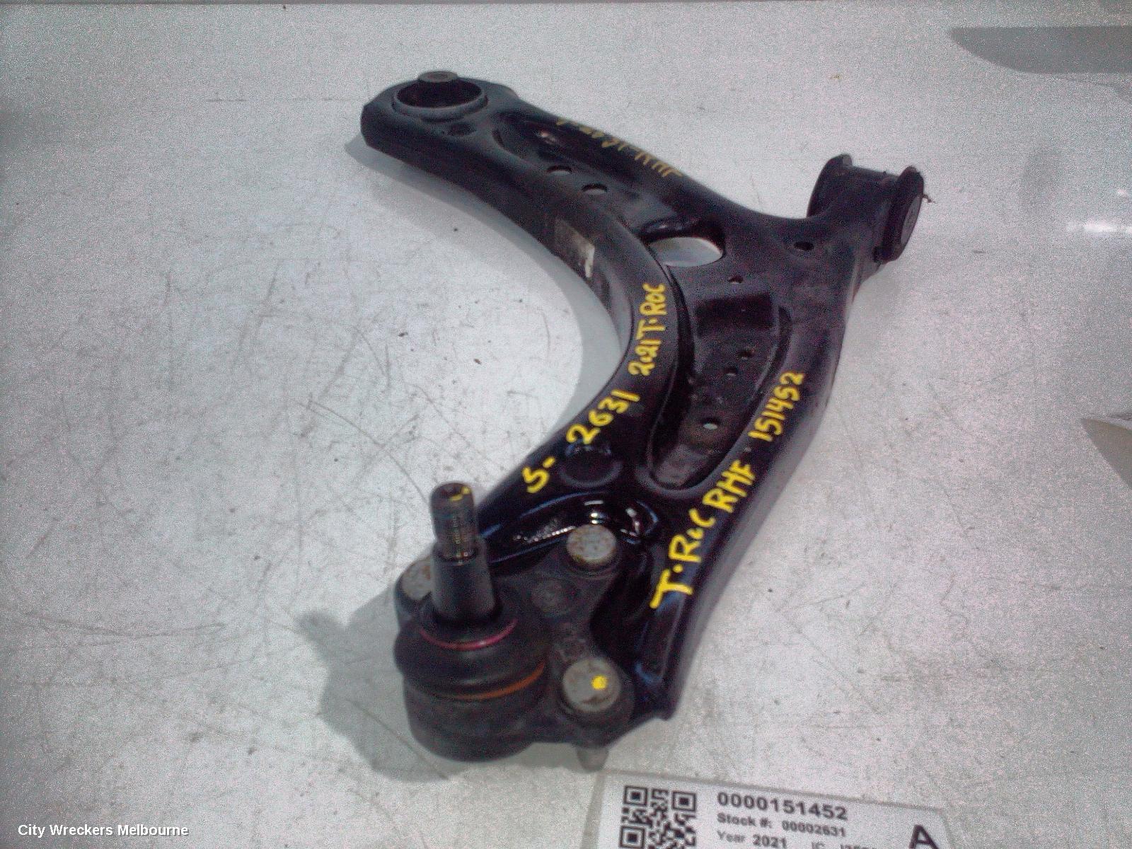VOLKSWAGEN T-ROC RIGHT FRONT LOWER CONTROL ARM, A1, 03/2020 - 12/2025
