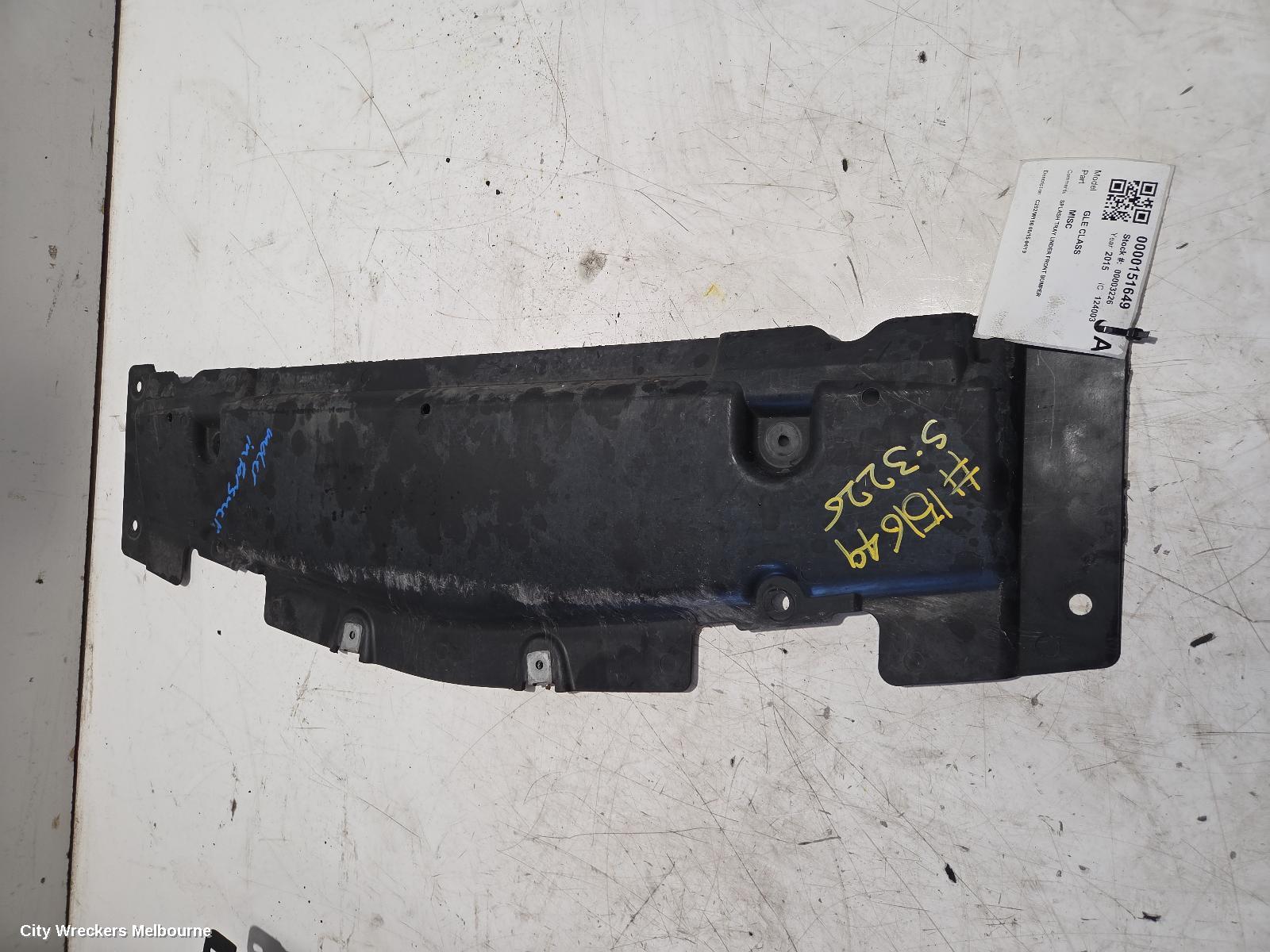 MERCEDES GLE CLASS, C292/W166 06/2015 - 04/2019, SPLASH TRAY UNDER FRONT BUMPER: 151649