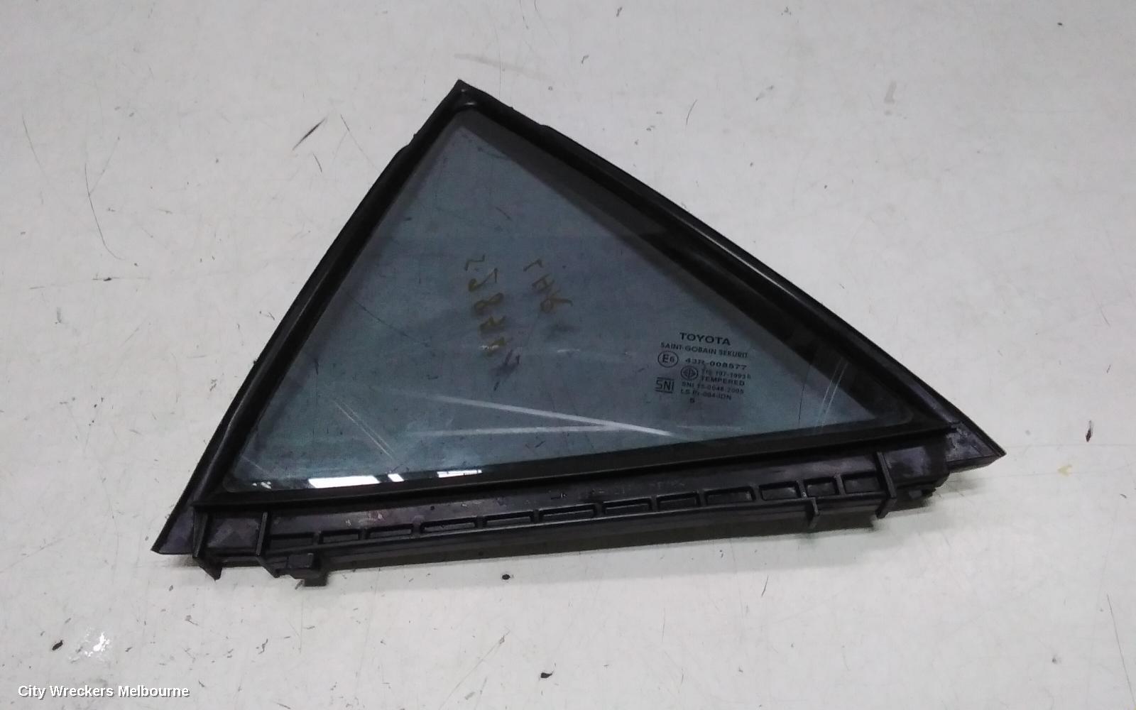 TOYOTA COROLLA LEFT REAR 1/4 DOOR GLASS, ZRE172/20182R, 12/2013 - 06/2019