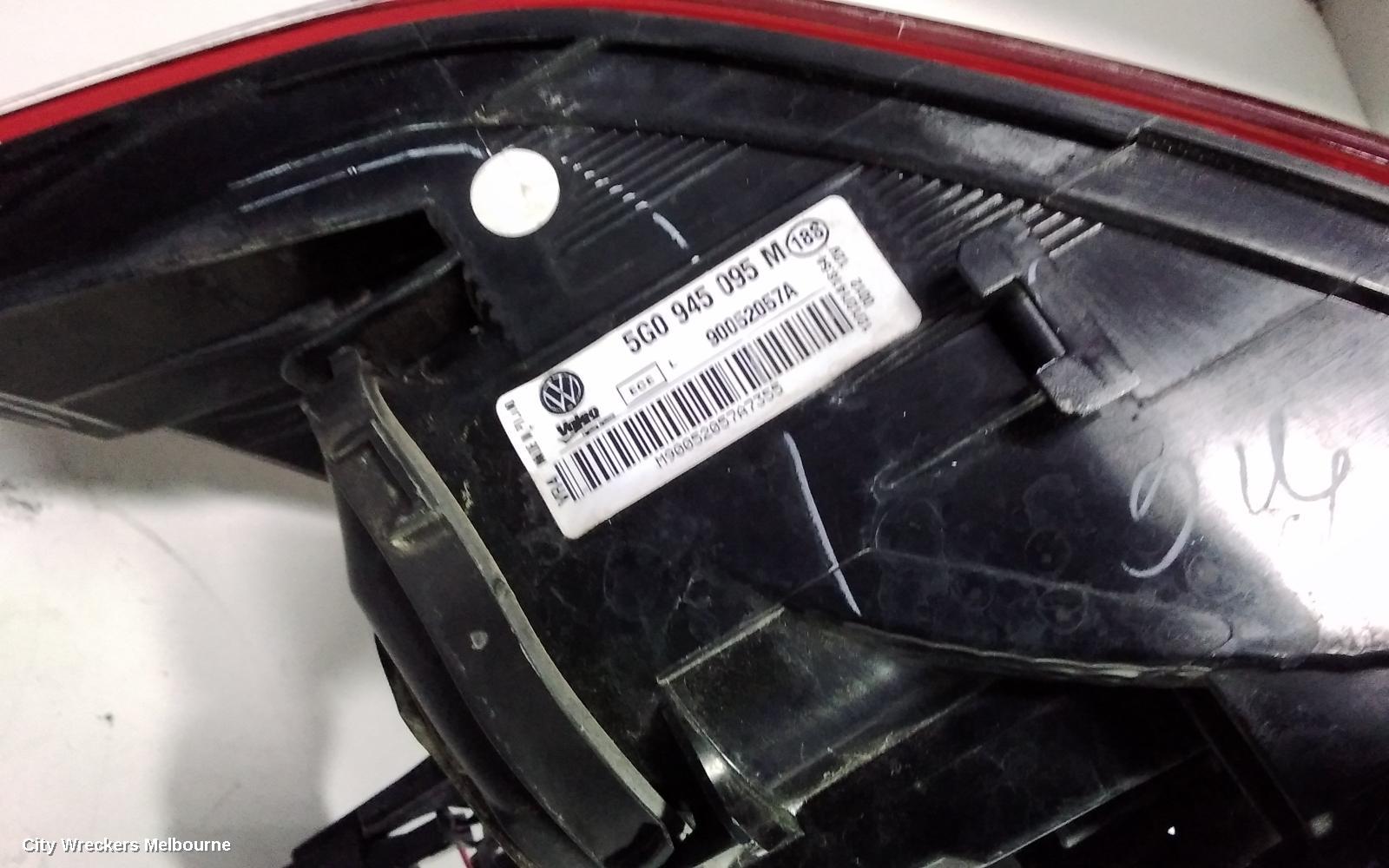 VOLKSWAGEN GOLF LEFT TAILLIGHT, GEN 7, HATCH, 03/2013 - 03/2017