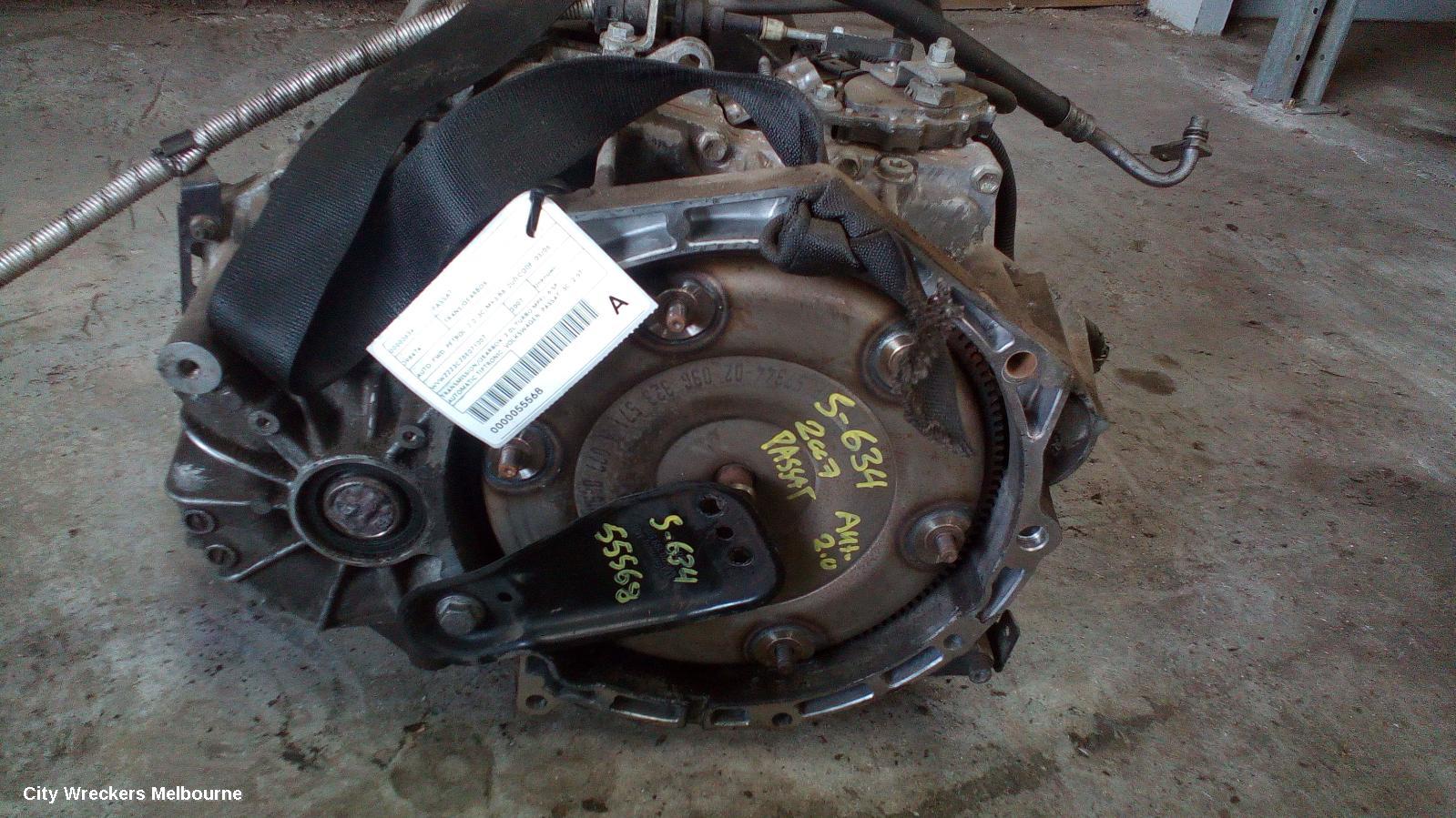 VOLKSWAGEN PASSAT TRANS/GEARBOX, AUTO, FWD, PETROL, 2.0, 3C/MK6 B6, JUD CODE, 03/2006 - 02/2010