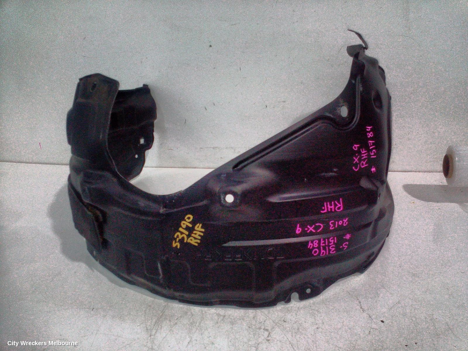MAZDA CX9 RIGHT GUARD LINER, TB, FRONT, 12/2007 - 12/2015