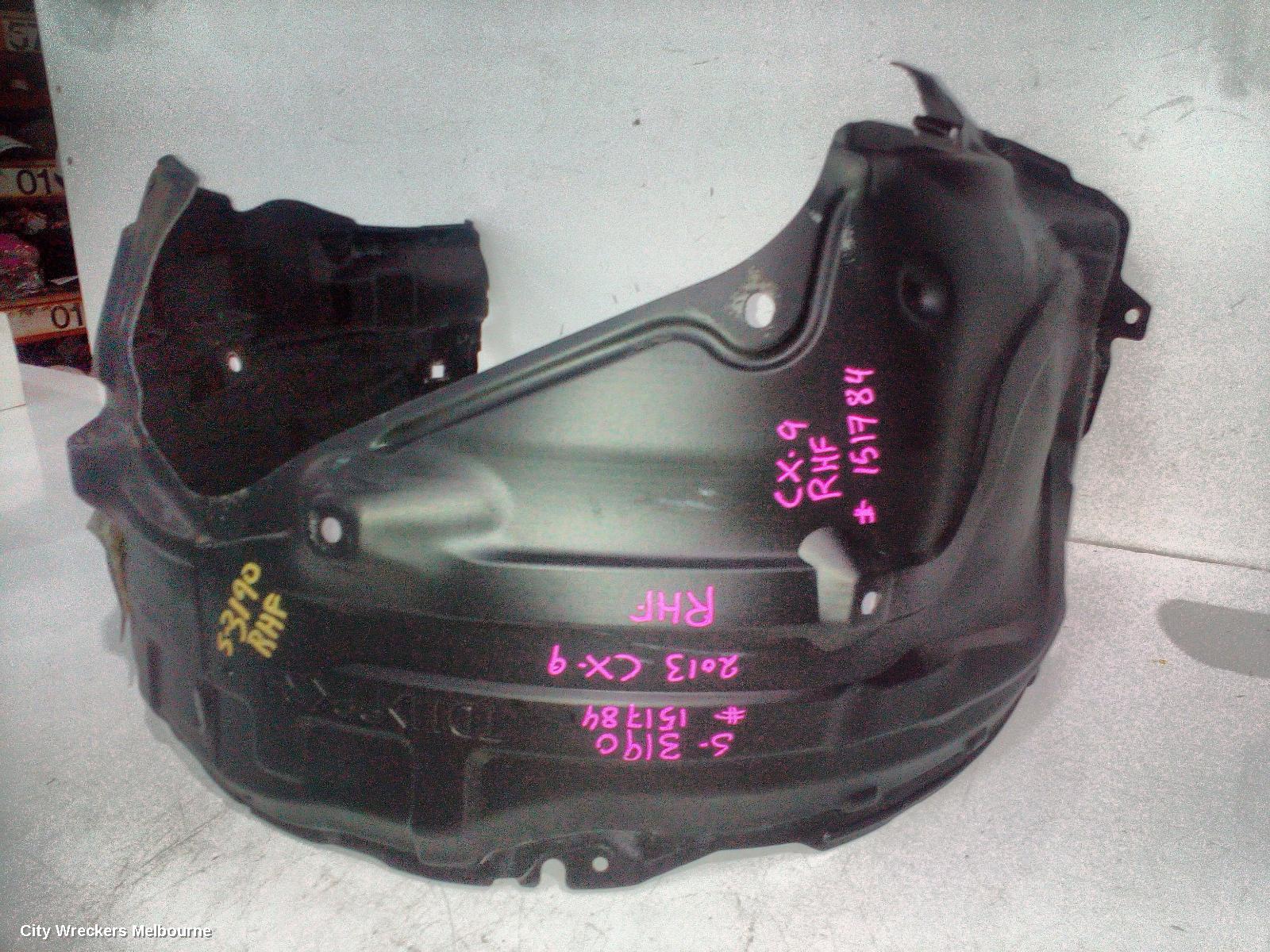 MAZDA CX9 RIGHT GUARD LINER, TB, FRONT, 12/2007 - 12/2015