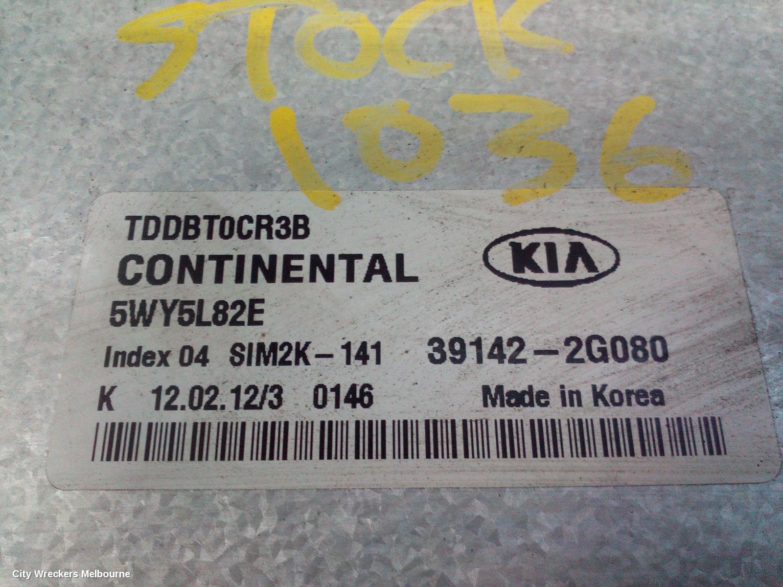 KIA CERATO ECU, ENGINE ECU, PETROL, AUTO T/M, 4 SPEED, COUPE, ECU ONLY, TD, 07/2009 - 03/2013