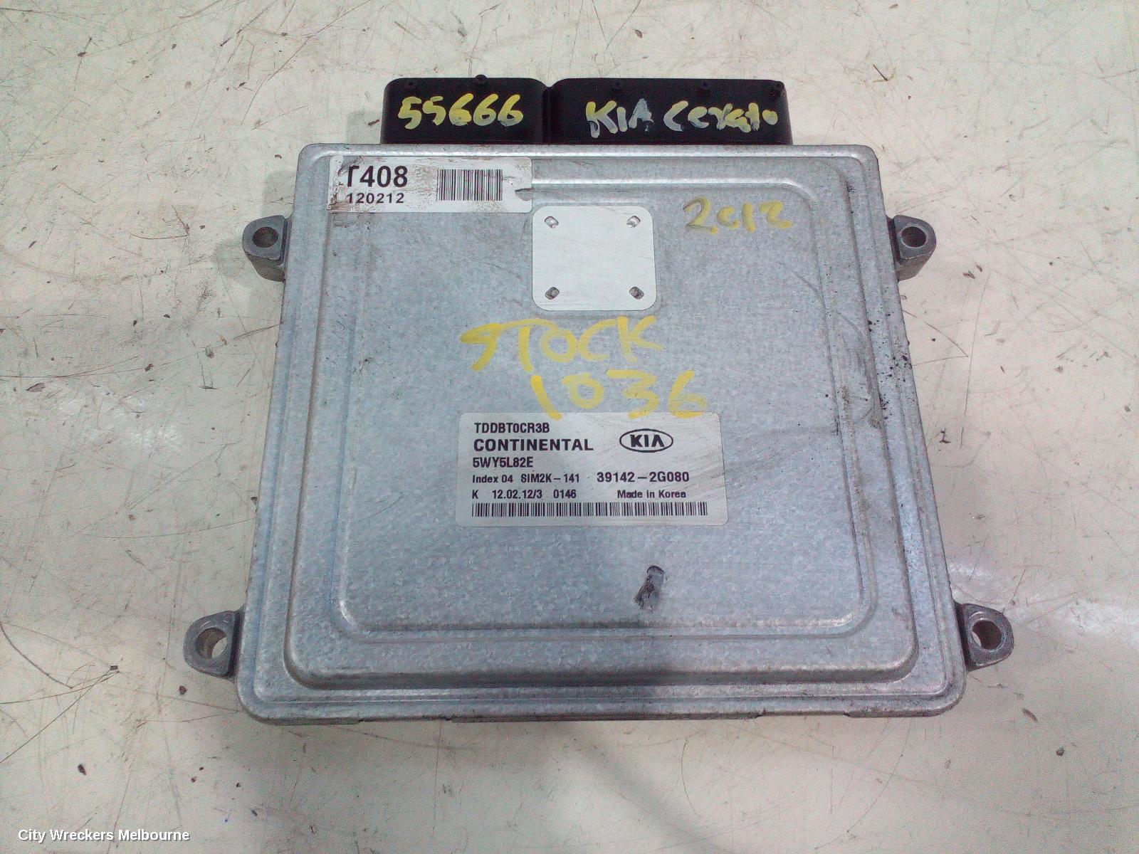 KIA CERATO ECU, ENGINE ECU, PETROL, AUTO T/M, 4 SPEED, COUPE, ECU ONLY, TD, 07/2009 - 03/2013
