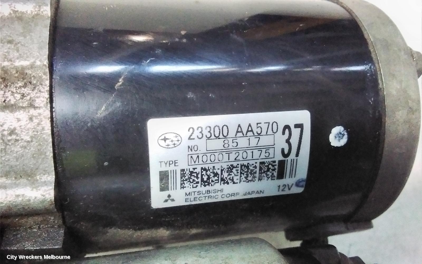 SUBARU FORESTER STARTER, PETROL, EJ20/EJ25, NON TURBO, AUTO, 4 SPEED, 08/1997 - 12/2012