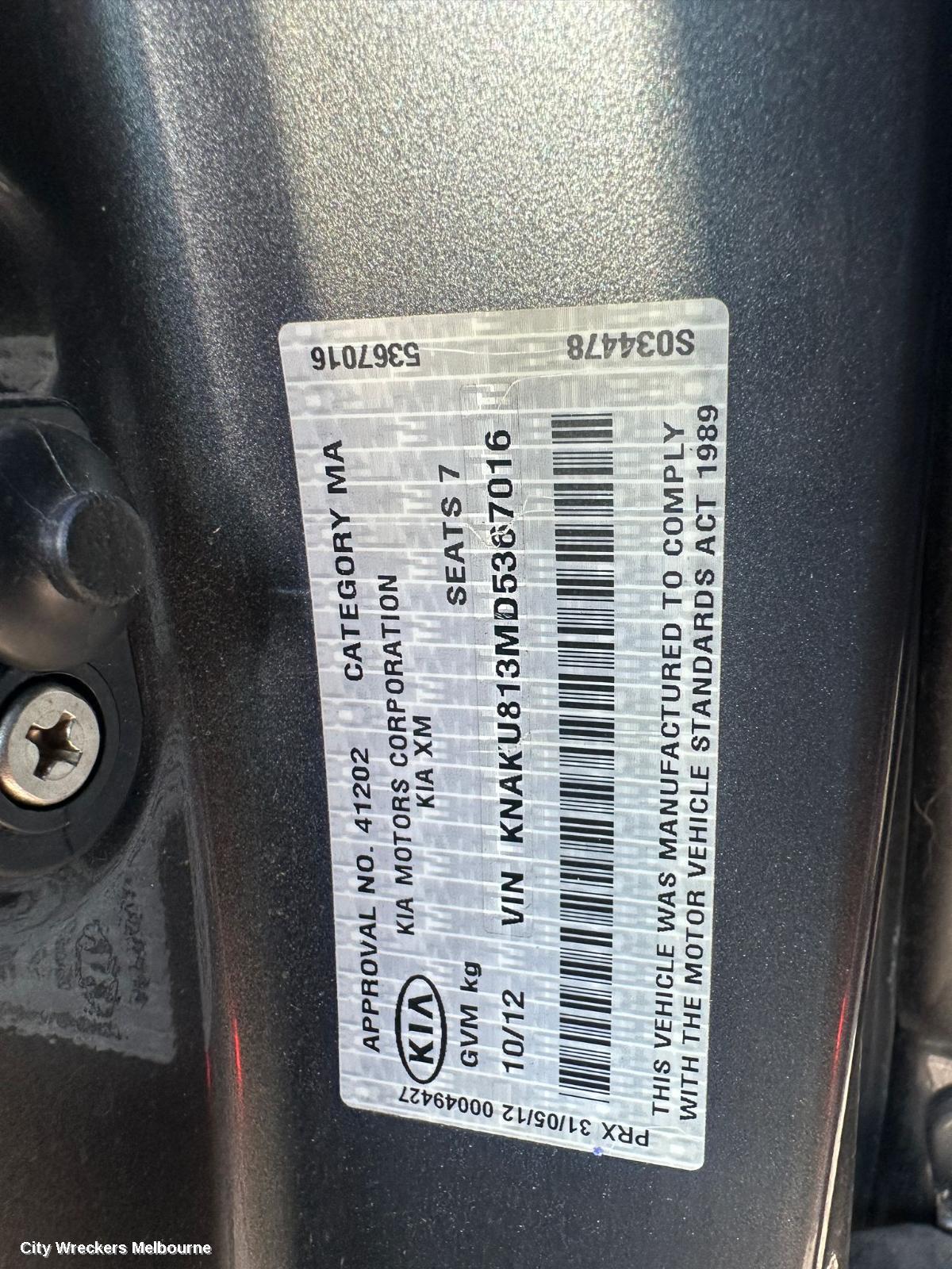 KIA SORENTO GRILLE, RADIATOR GRILLE, SILVER, XM, 10/2012 - 12/2014