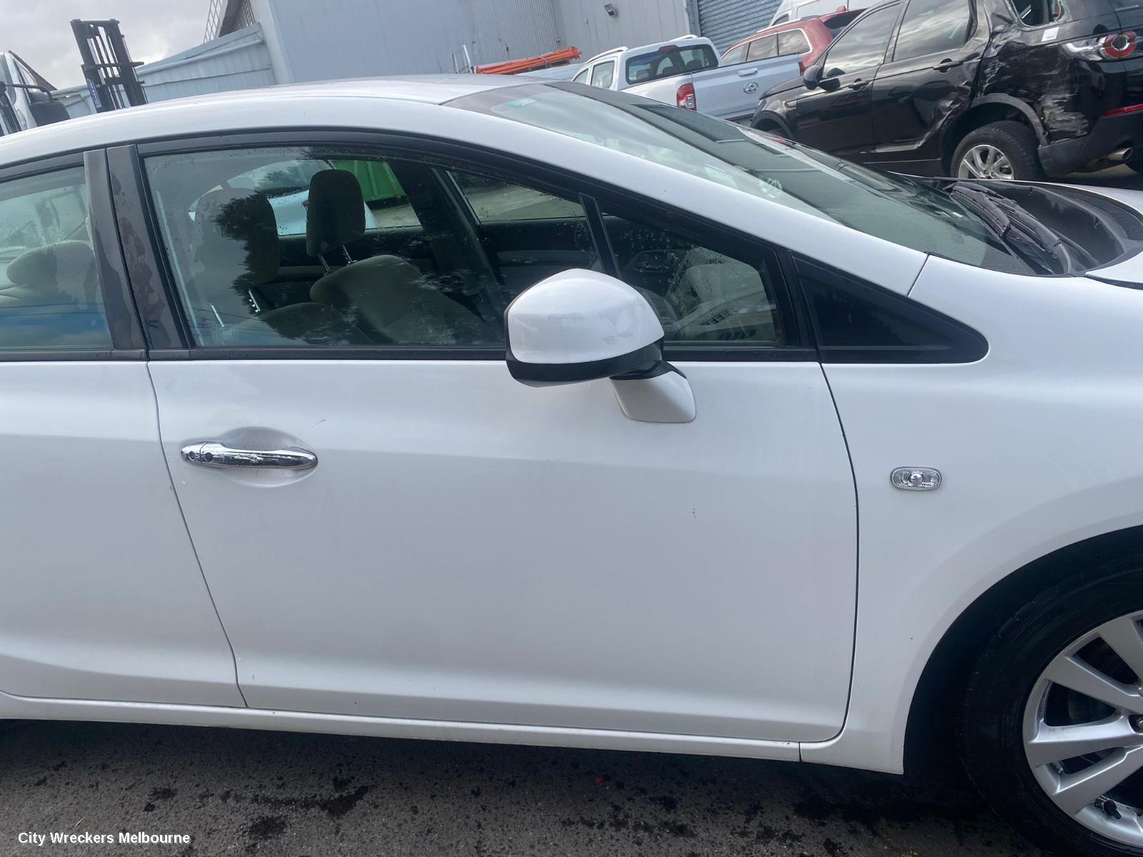 HONDA CIVIC LEFT FRONT DOOR, 9TH GEN, SEDAN (VIN JHMFB/MRHFB), 02/2012 - 04/2016