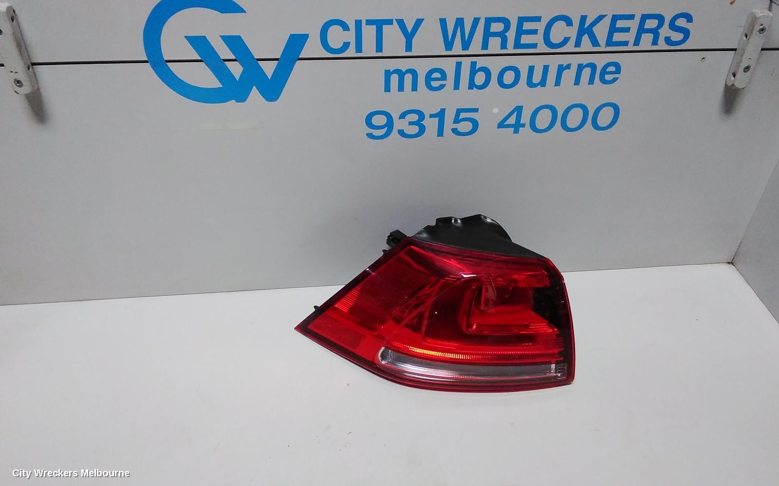VOLKSWAGEN GOLF LEFT TAILLIGHT, GEN 7, HATCH, STANDARD, NON LED TYPE, 03/2013 - 03/2017