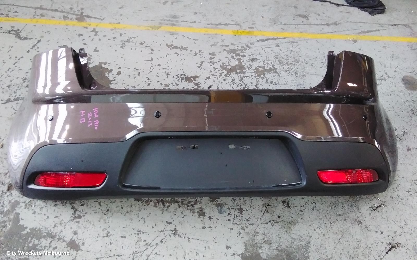 KIA RIO REAR BUMPER, UB, BUMPER BAR, 3DR/5DR HATCH, W/ PARK SENSOR TYPE, 08/2011 - 10/2014