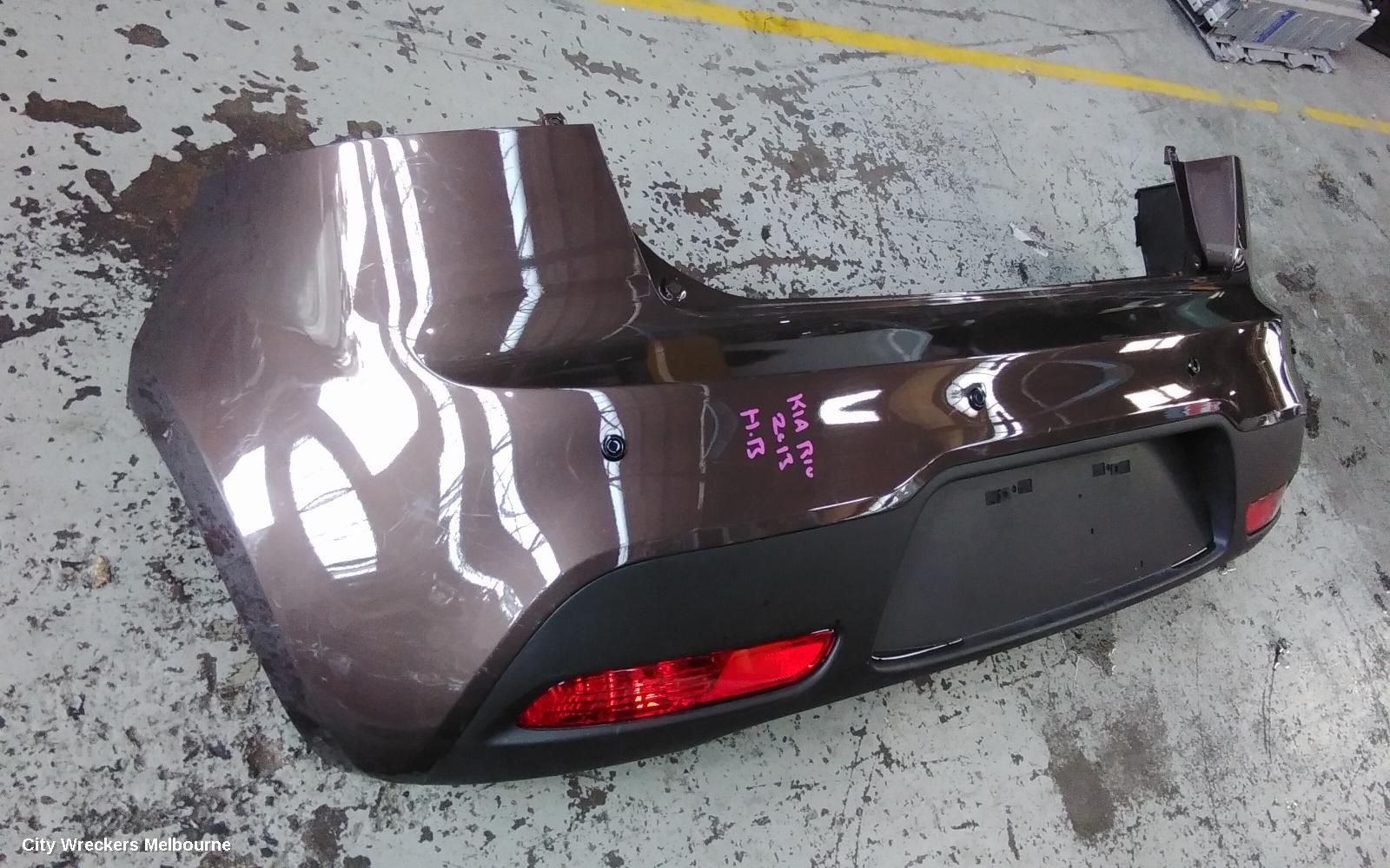 KIA RIO REAR BUMPER, UB, BUMPER BAR, 3DR/5DR HATCH, W/ PARK SENSOR TYPE, 08/2011 - 10/2014