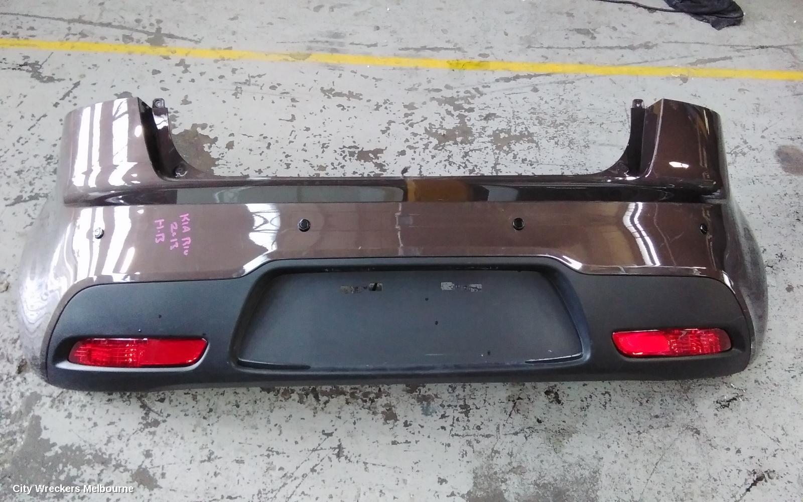 KIA RIO REAR BUMPER, UB, BUMPER BAR, 3DR/5DR HATCH, W/ PARK SENSOR TYPE, 08/2011 - 10/2014