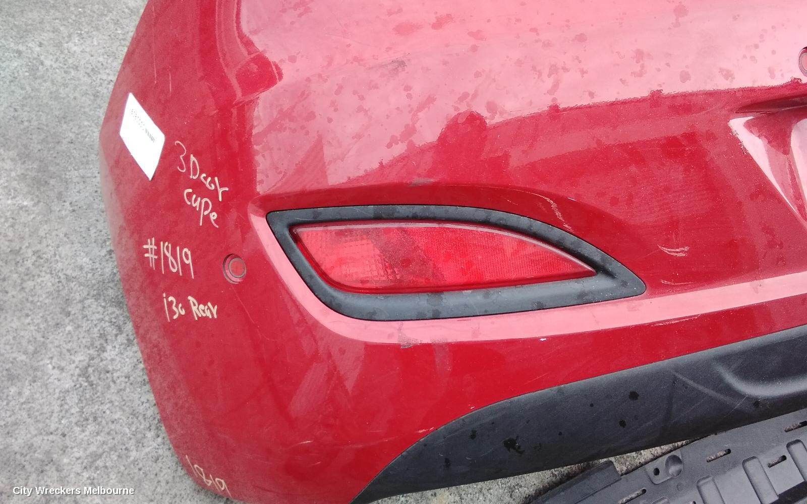 HYUNDAI I30 REAR BUMPER, GD, 3DR HATCH, W/ PARK SENSOR TYPE, 07/2013 - 03/2015