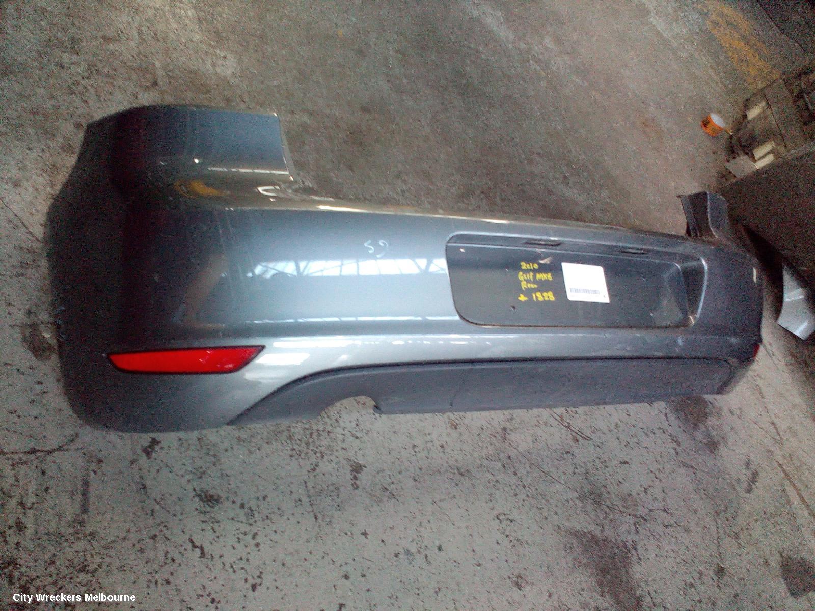 VOLKSWAGEN GOLF REAR BUMPER, GEN 6, HATCH, GTD, NON PARK SENSOR TYPE, 06/2010 - 12/2012