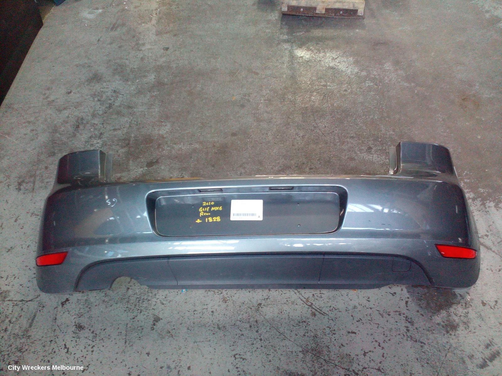 VOLKSWAGEN GOLF REAR BUMPER, GEN 6, HATCH, GTD, NON PARK SENSOR TYPE, 06/2010 - 12/2012