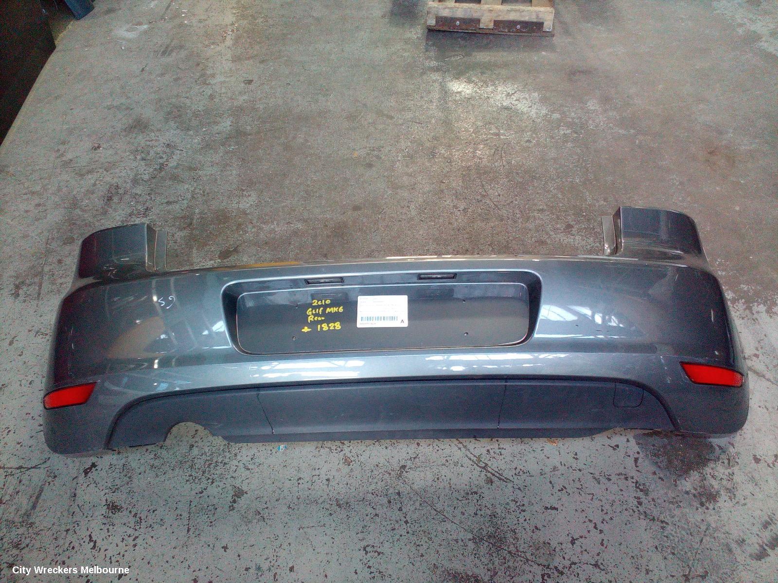 VOLKSWAGEN GOLF REAR BUMPER, GEN 6, HATCH, GTD, NON PARK SENSOR TYPE, 06/2010 - 12/2012