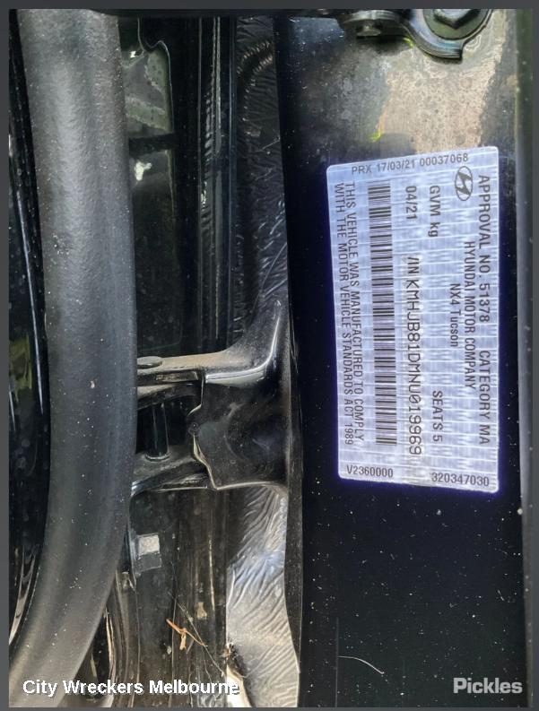 HYUNDAI TUCSON DOOR HANDLE, OUTER, RH REAR, COLOUR CODED, NX4, 02/2021 ONWARDS