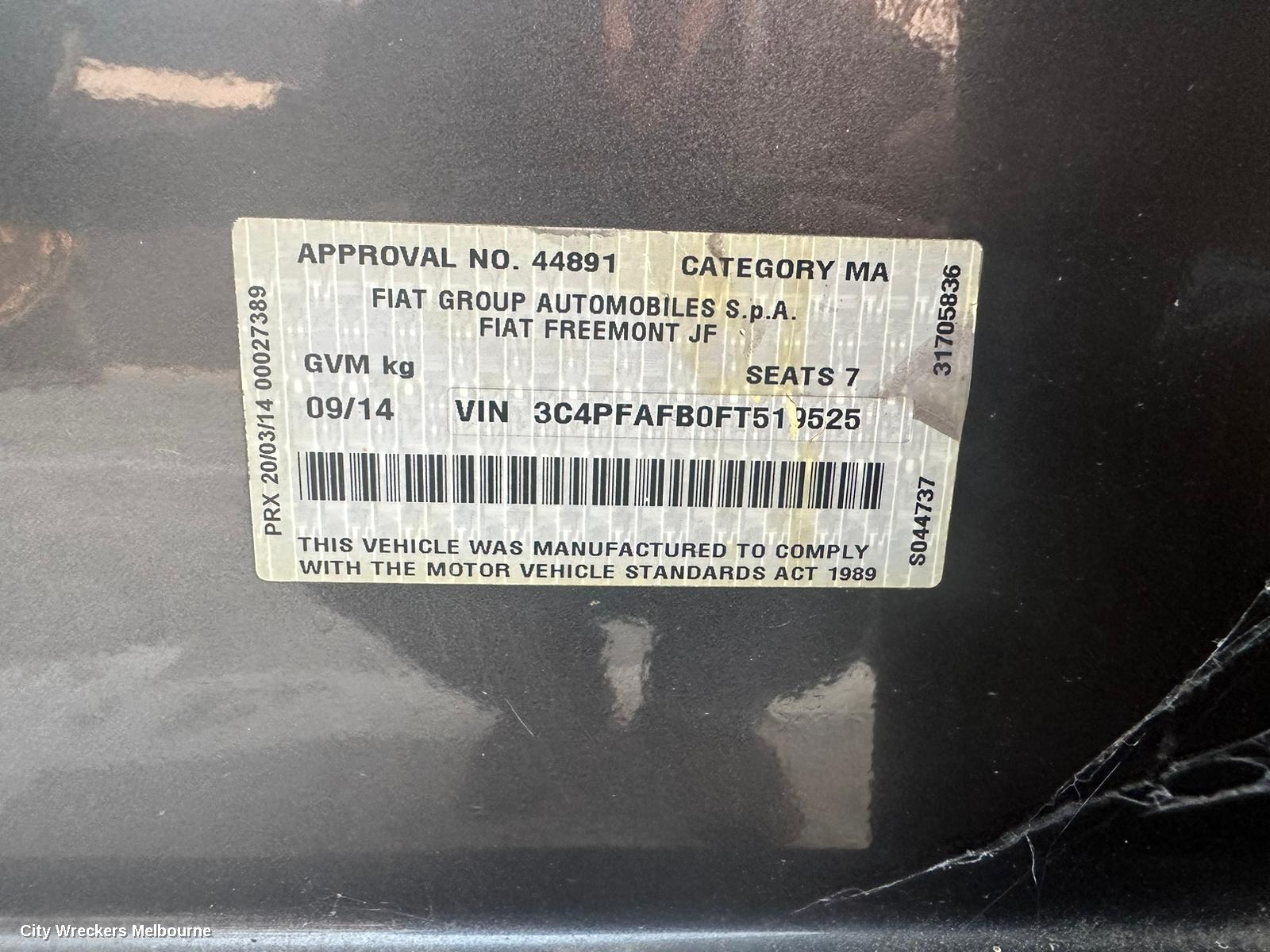 FIAT FREEMONT A/C COMPRESSOR, JF, 2.4, PETROL, 04/2013 - 01/2017