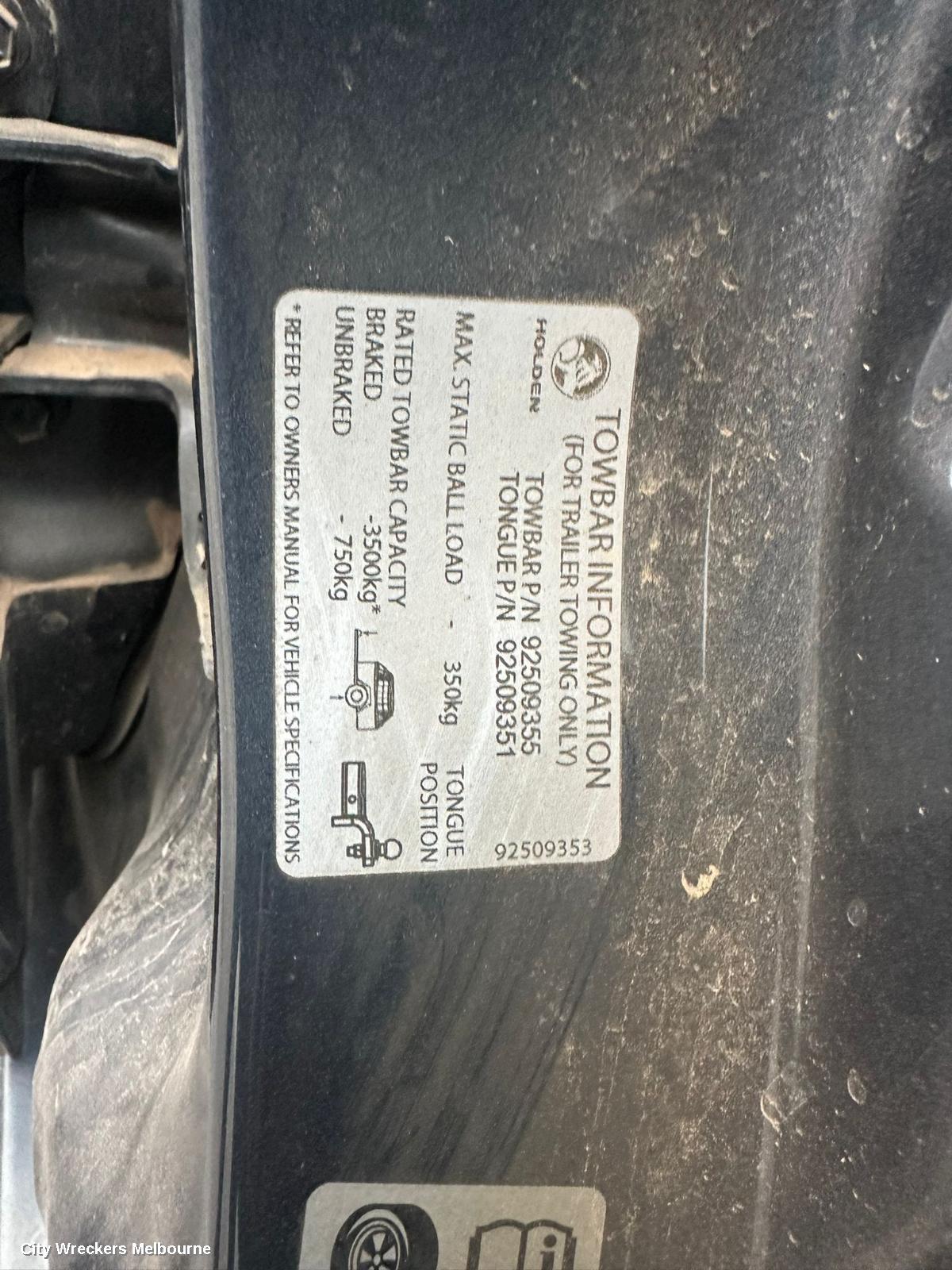 HOLDEN COLORADO DOOR TRIM, RH REAR, RG, LTZ, 01/2012 - 12/2020