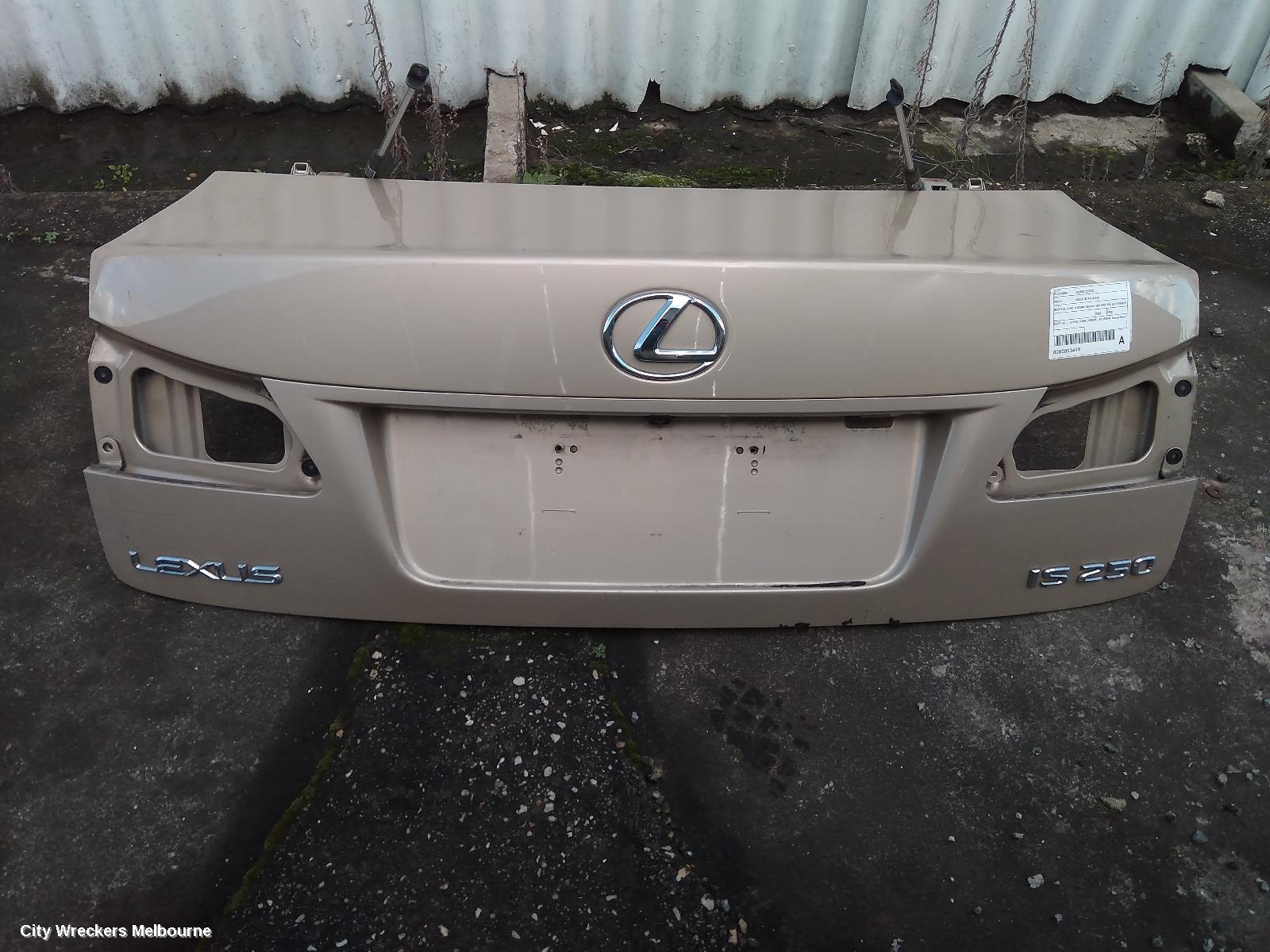 LEXUS IS250/IS250C BOOTLID/TAILGATE, BOOTLID, IS250, GSE20R, SEDAN, NON SPOILER, W/ REVERSE CAMERA TYPE, 11/2005 - 09/2010