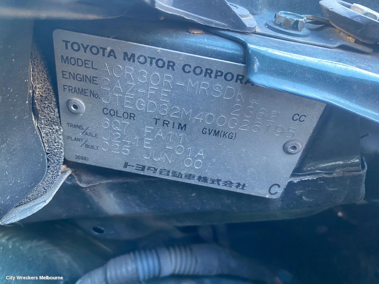 TOYOTA TARAGO DOOR/BOOT/GATE LOCK, LEFT FRONT DOOR LOCK, ACR30, 06/2000 - 02/2006