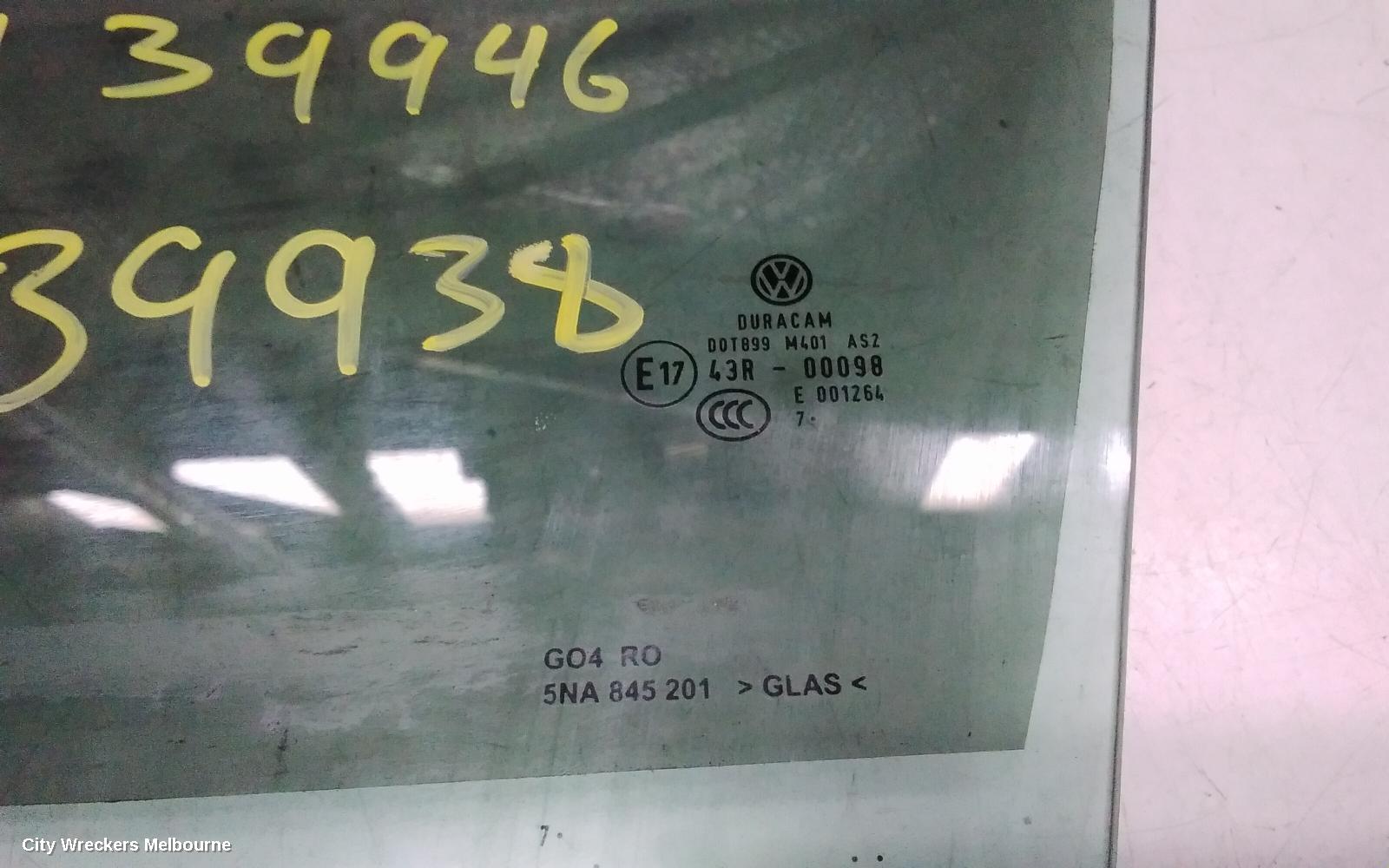 VOLKSWAGEN TIGUAN LEFT FRONT DOOR WINDOW, 5NA, 06/2016 - 02/2024
