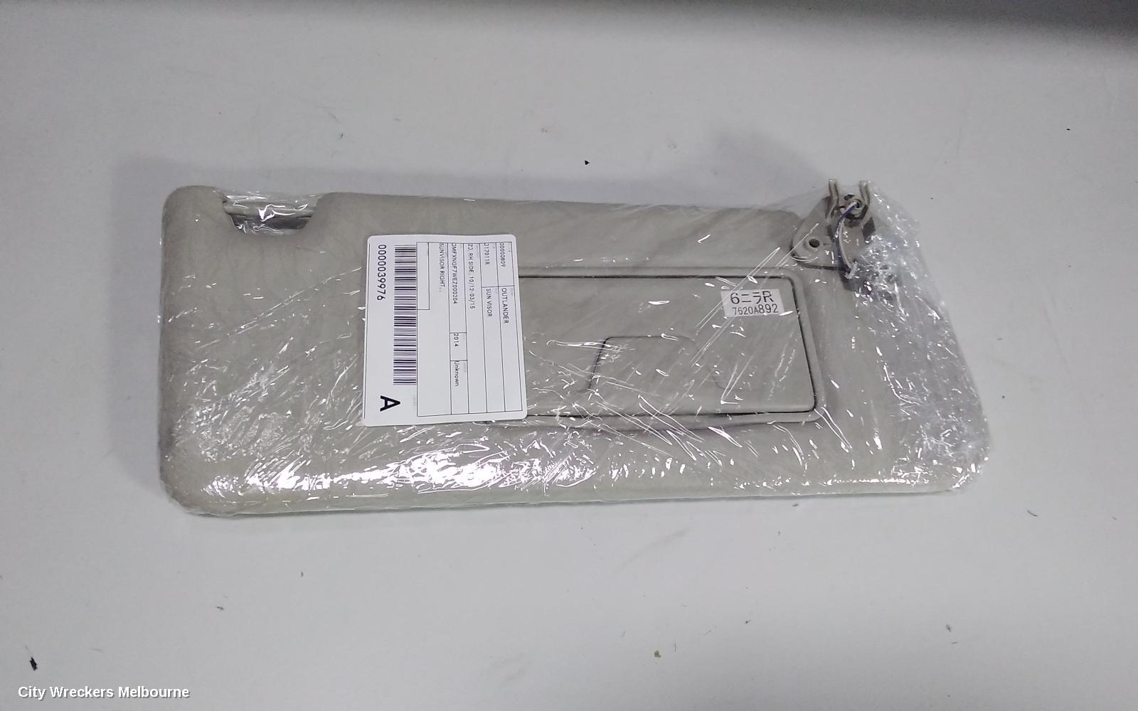 MITSUBISHI OUTLANDER SUNVISOR, ZJ, RH SIDE, 10/2012 - 03/2015