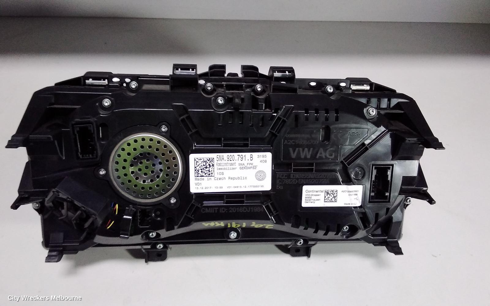 VOLKSWAGEN TIGUAN INSTRUMENT CLUSTER, HEADS UP DISPLAY UNIT, 5NA, 06/2016 ONWARDS