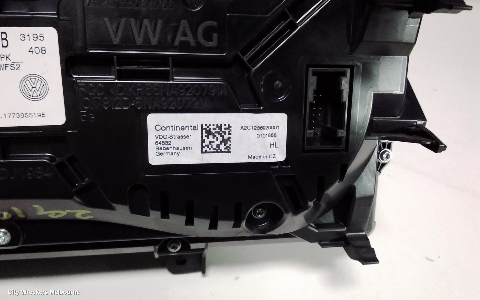 VOLKSWAGEN TIGUAN INSTRUMENT CLUSTER, HEADS UP DISPLAY UNIT, 5NA, 06/2016 ONWARDS